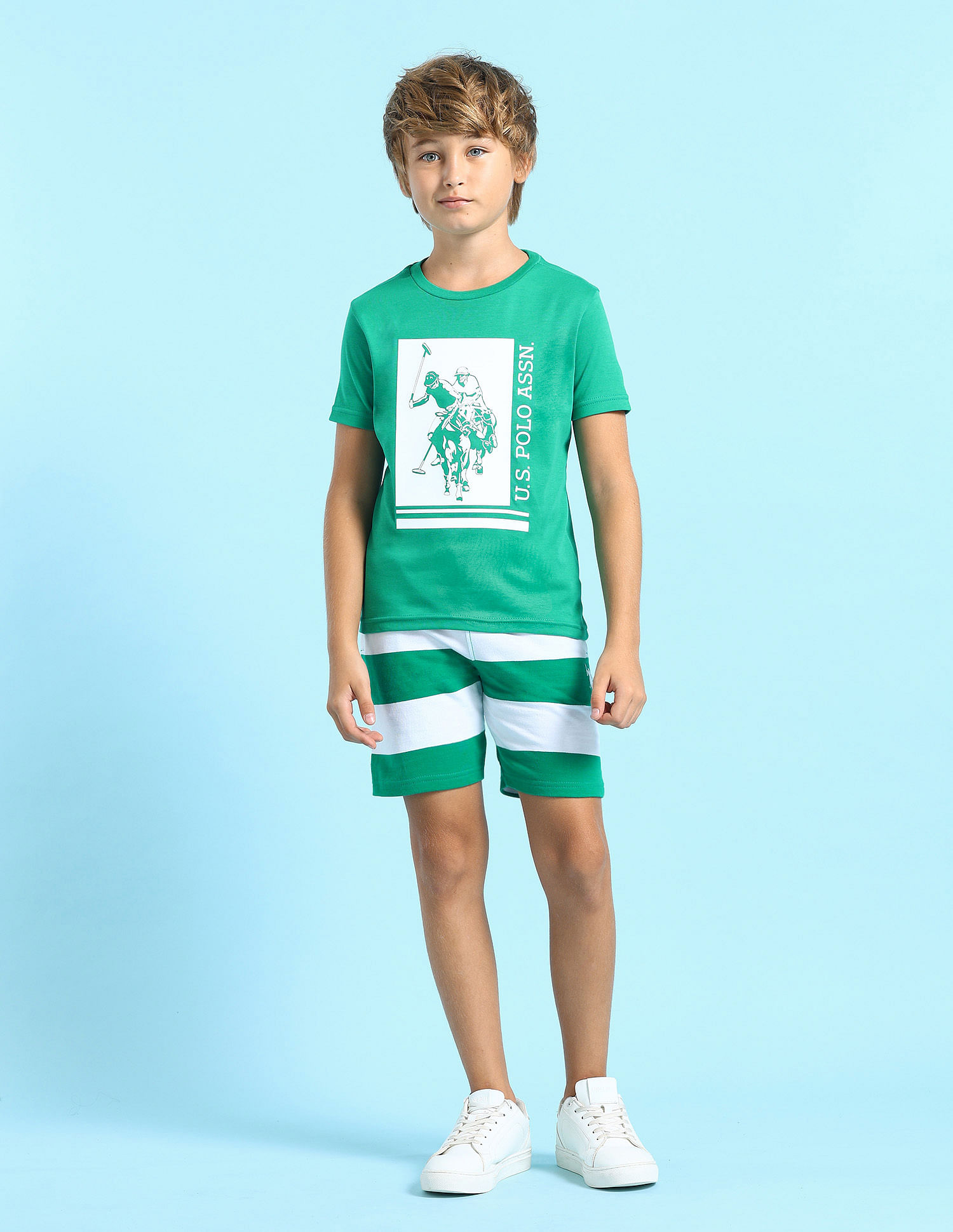 U.S. Polo Assn. Kids Boys Graphic Printed Regular Fit T-Shirt