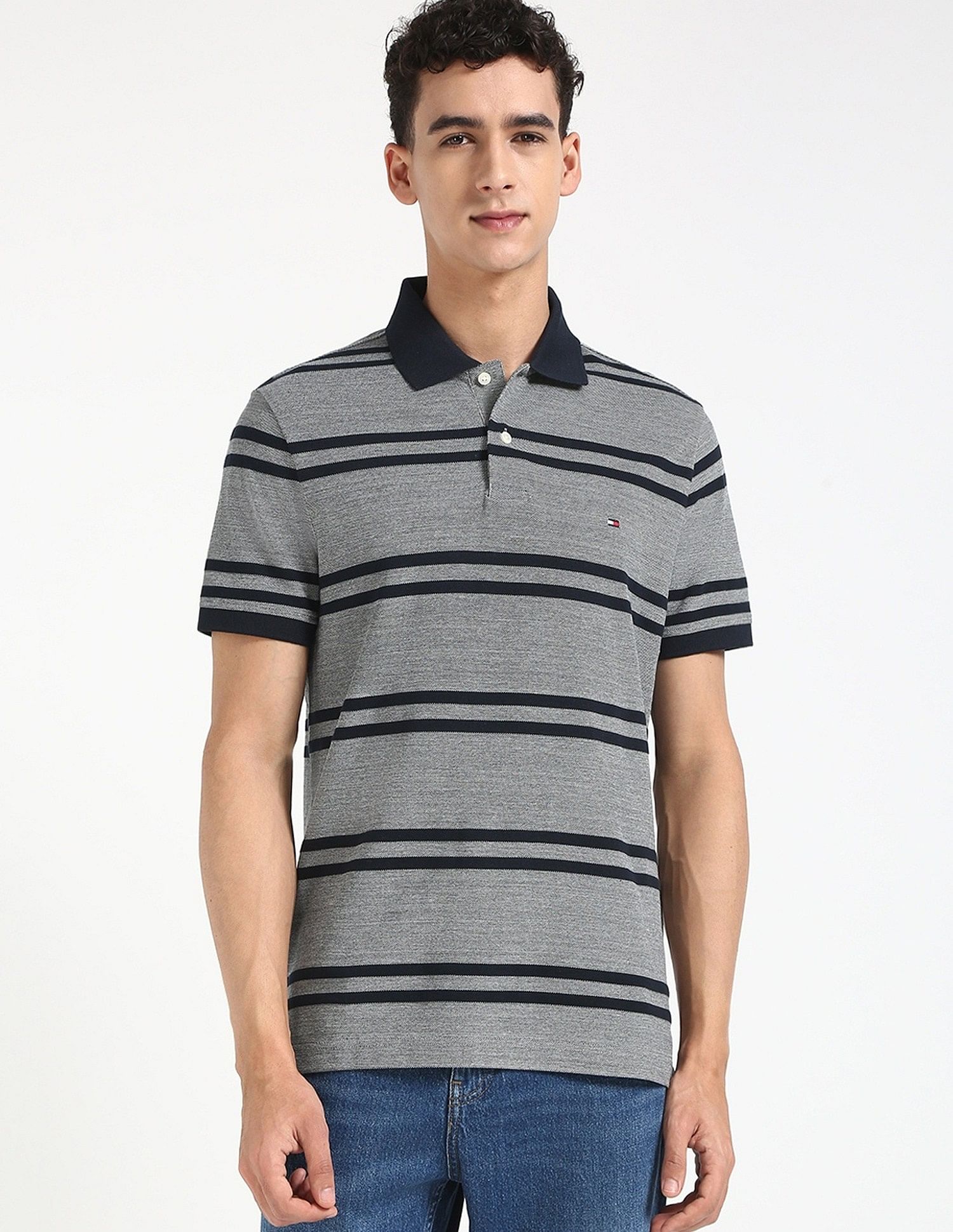 Tommy Hilfiger Striped Regular-Fit Cotton Polo Shirt