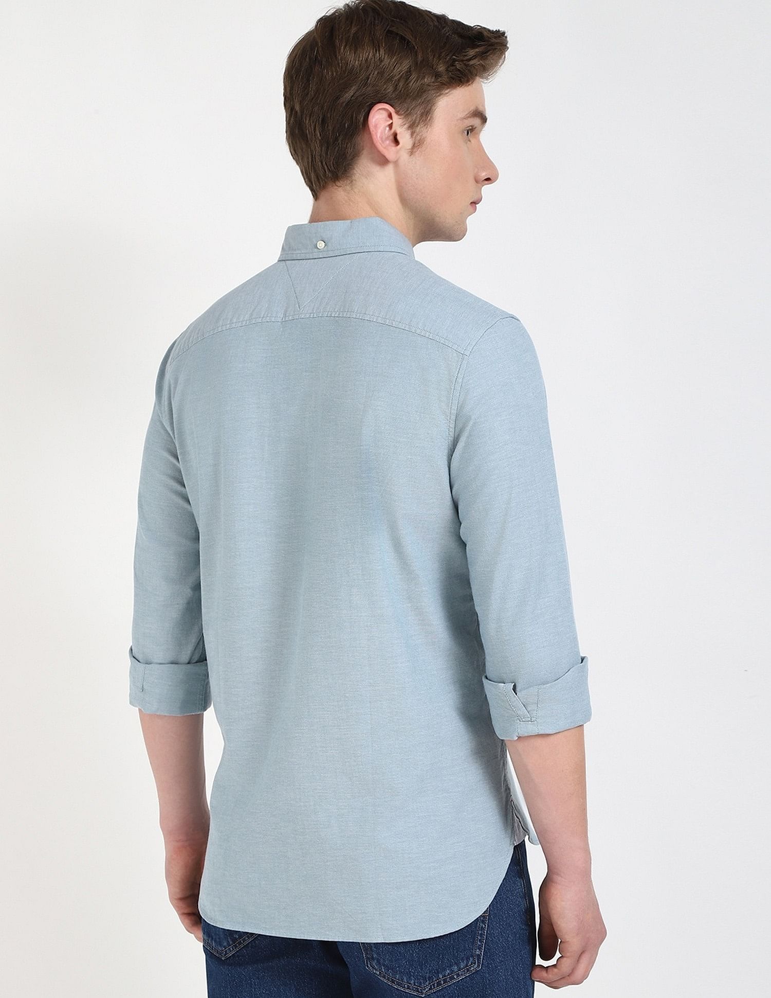 Tommy Hilfiger Solid Regular-Fit Cotton Shirt