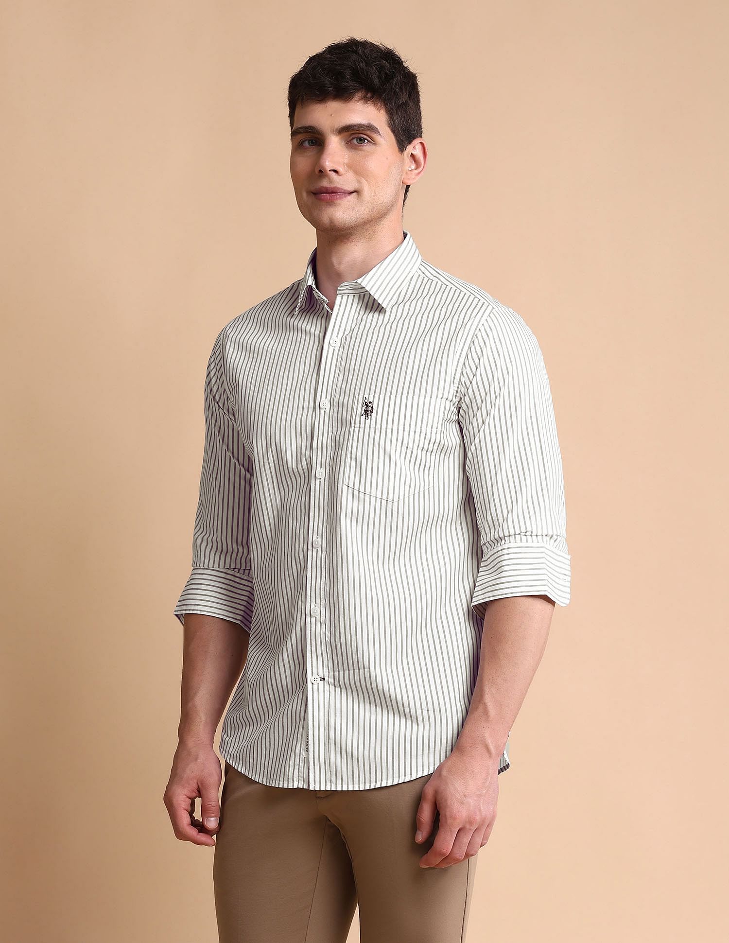 U.S. Polo Assn. Vertical Striped Tailored Fit Shirt