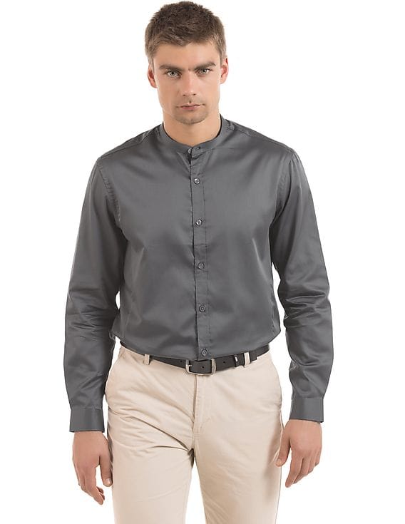 slim fit dress slacks Geoffrey Beene MENS SAN ANDRES TWILL BLACK BODY FIT SHIRT  Elwood 101