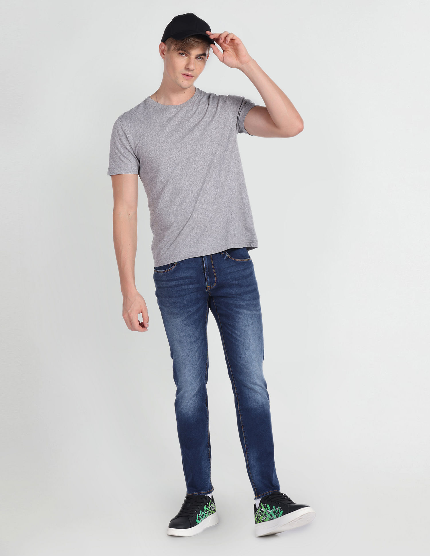 Flying Machine Michael Slim Tapered Stone Wash Jeans