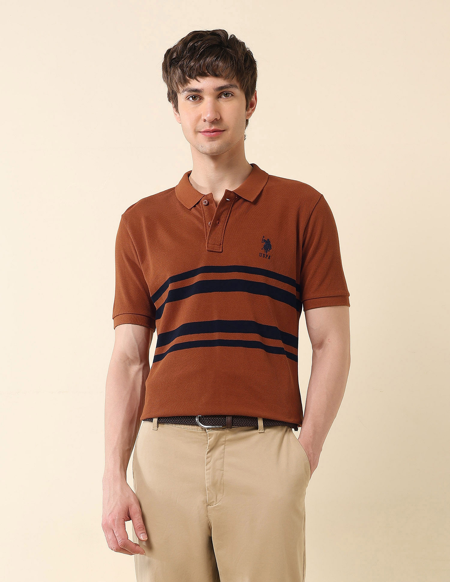 U.S. Polo Assn. Horizontal Striped Classic Polo Shirt
