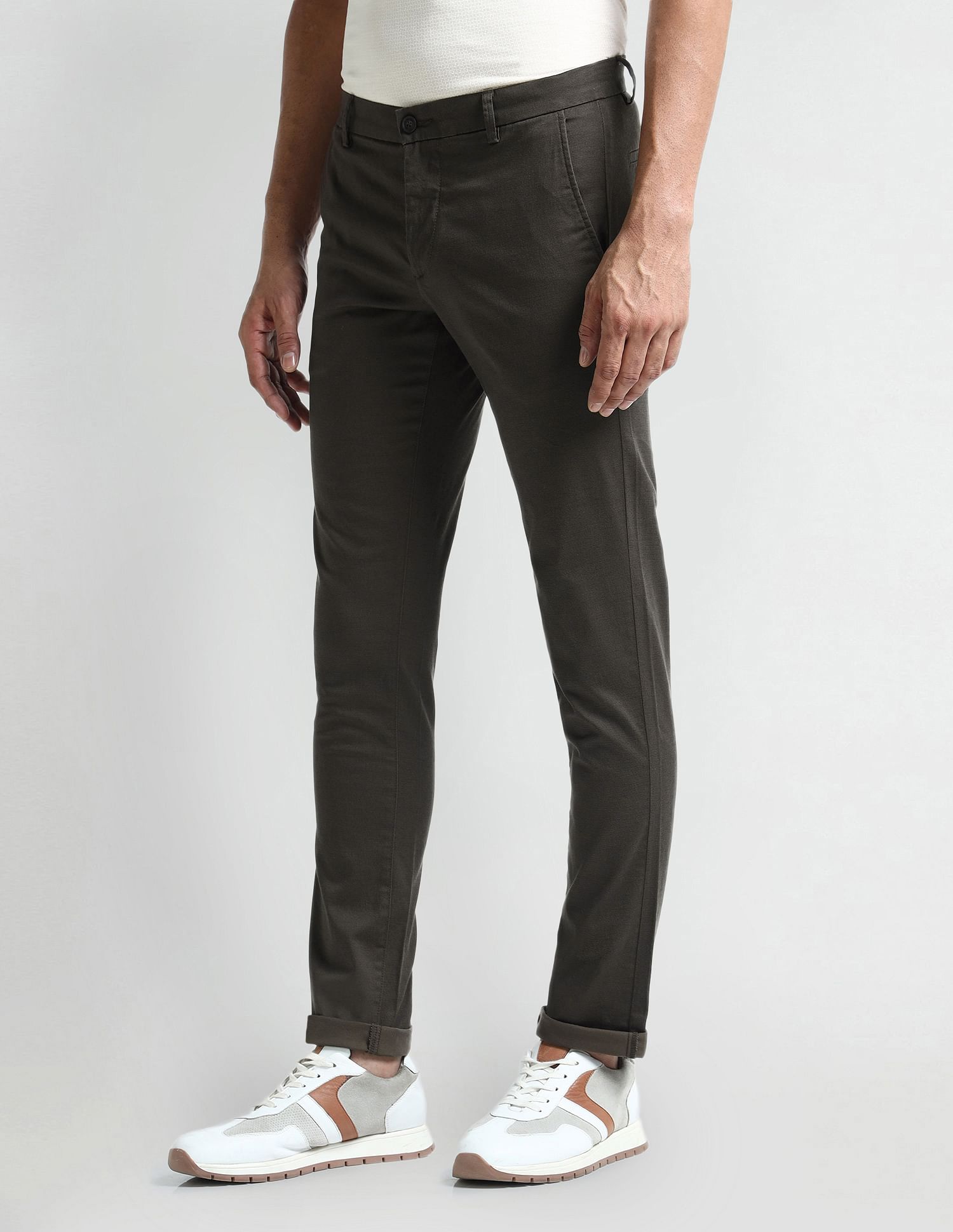 Arrow Sport Slim Fit Geometric Patterned Trousers