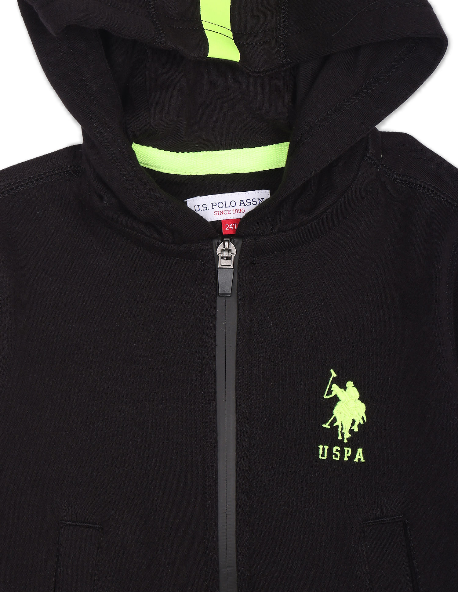 Buy U.S. Polo Assn. Kids Hooded Zip Up Brand Print Cotton 