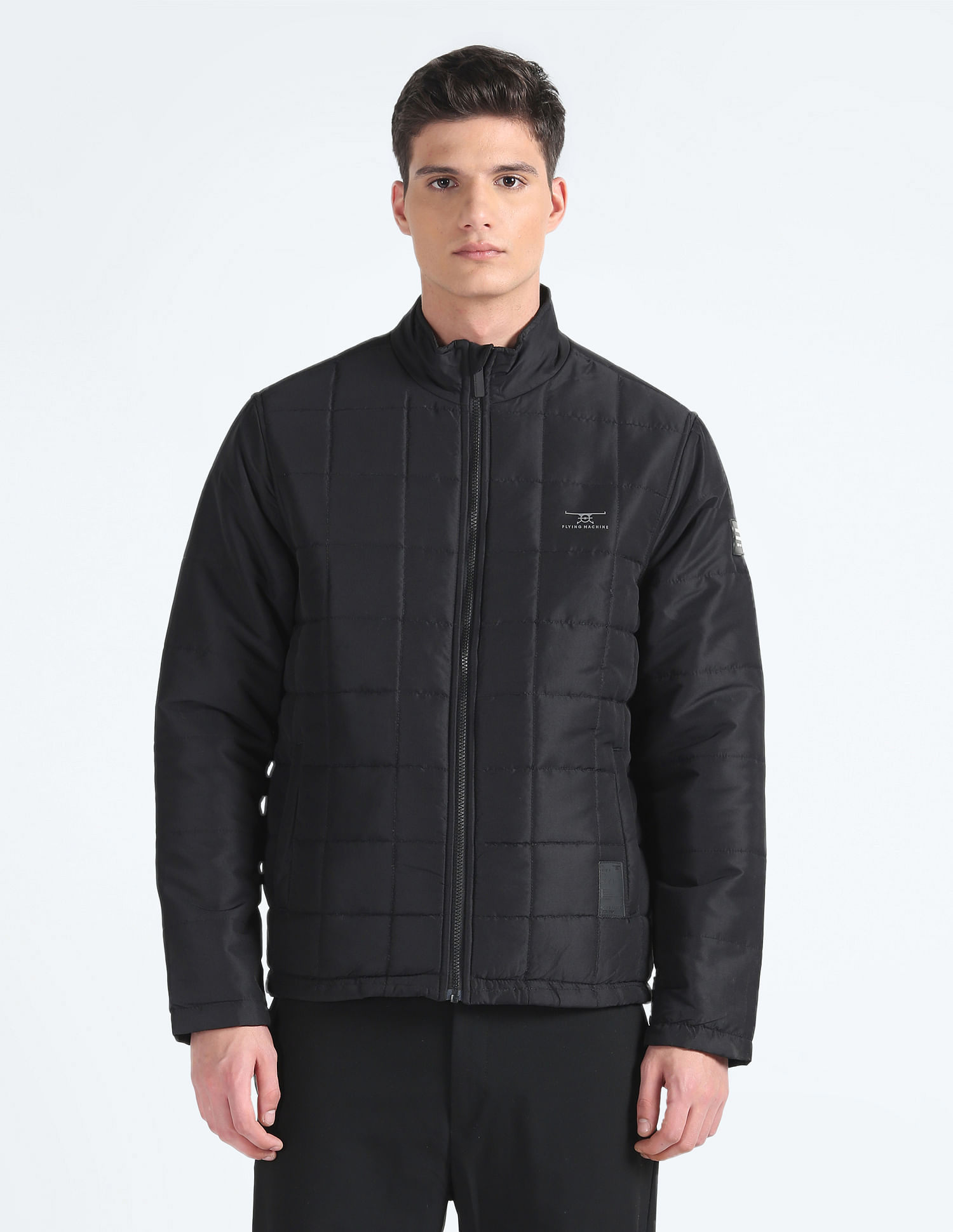 Flying Machine Stand Collar Puffer Jacket