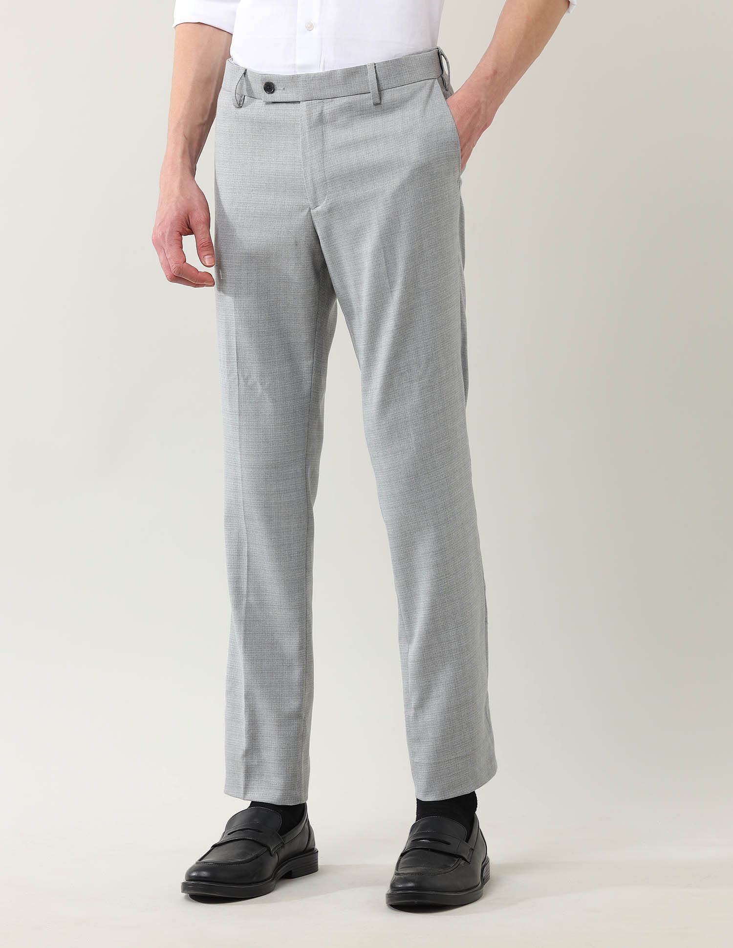Arrow Mid Rise Checked Trousers