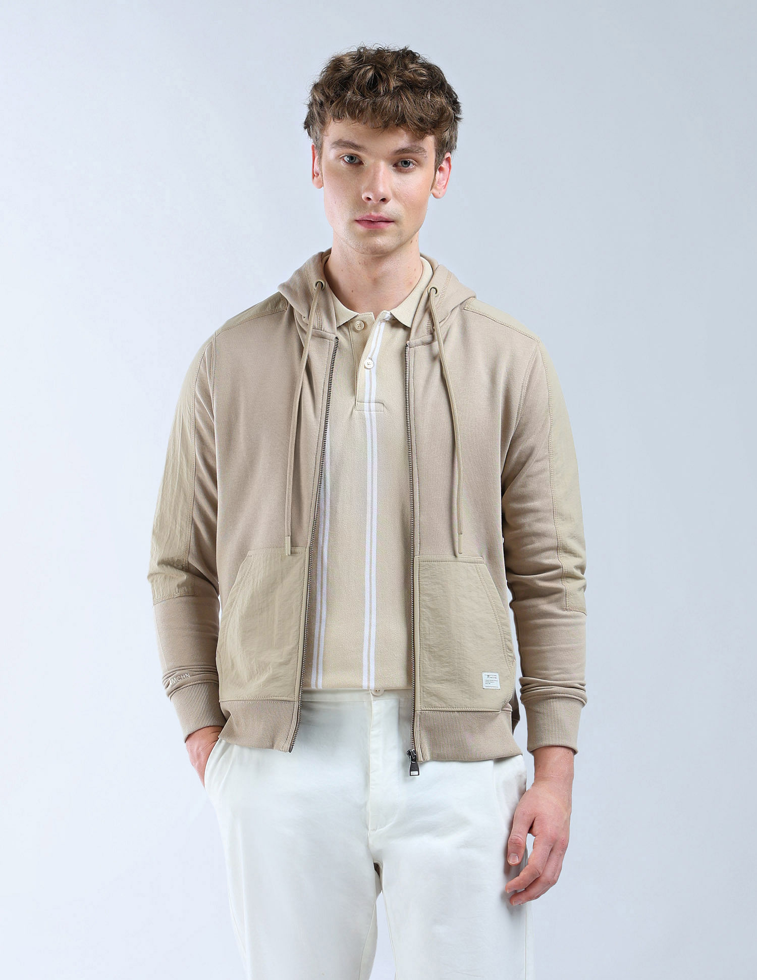 Flying Machine Solid Regular Fit Hooded Sweatshirt