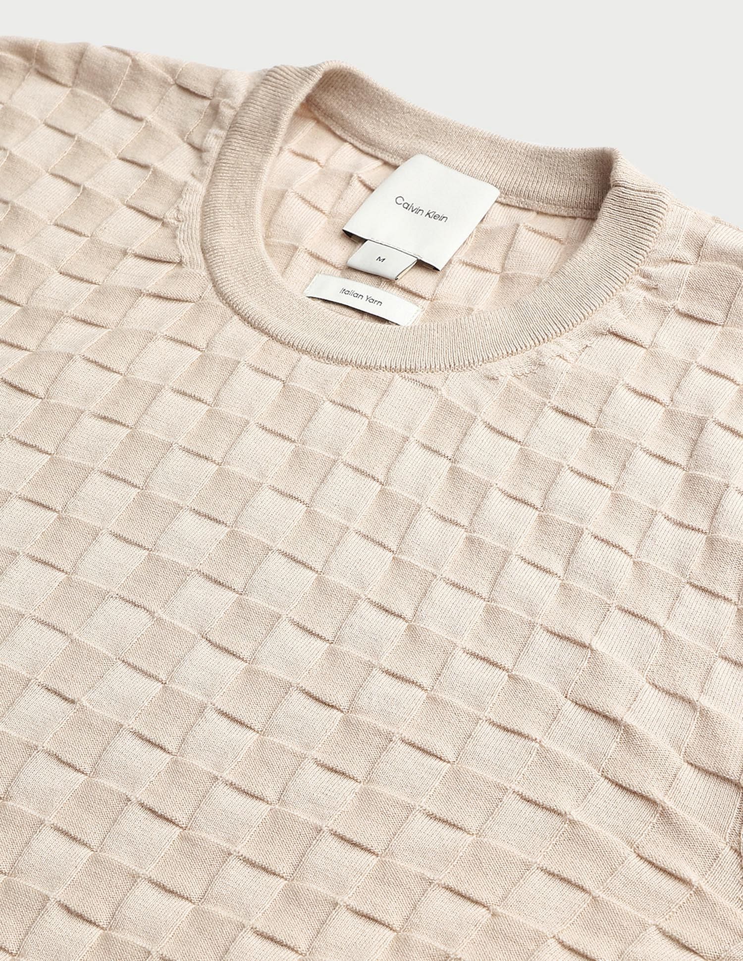 Calvin Klein Jeans Basket Weave Cotton Textured Sweater