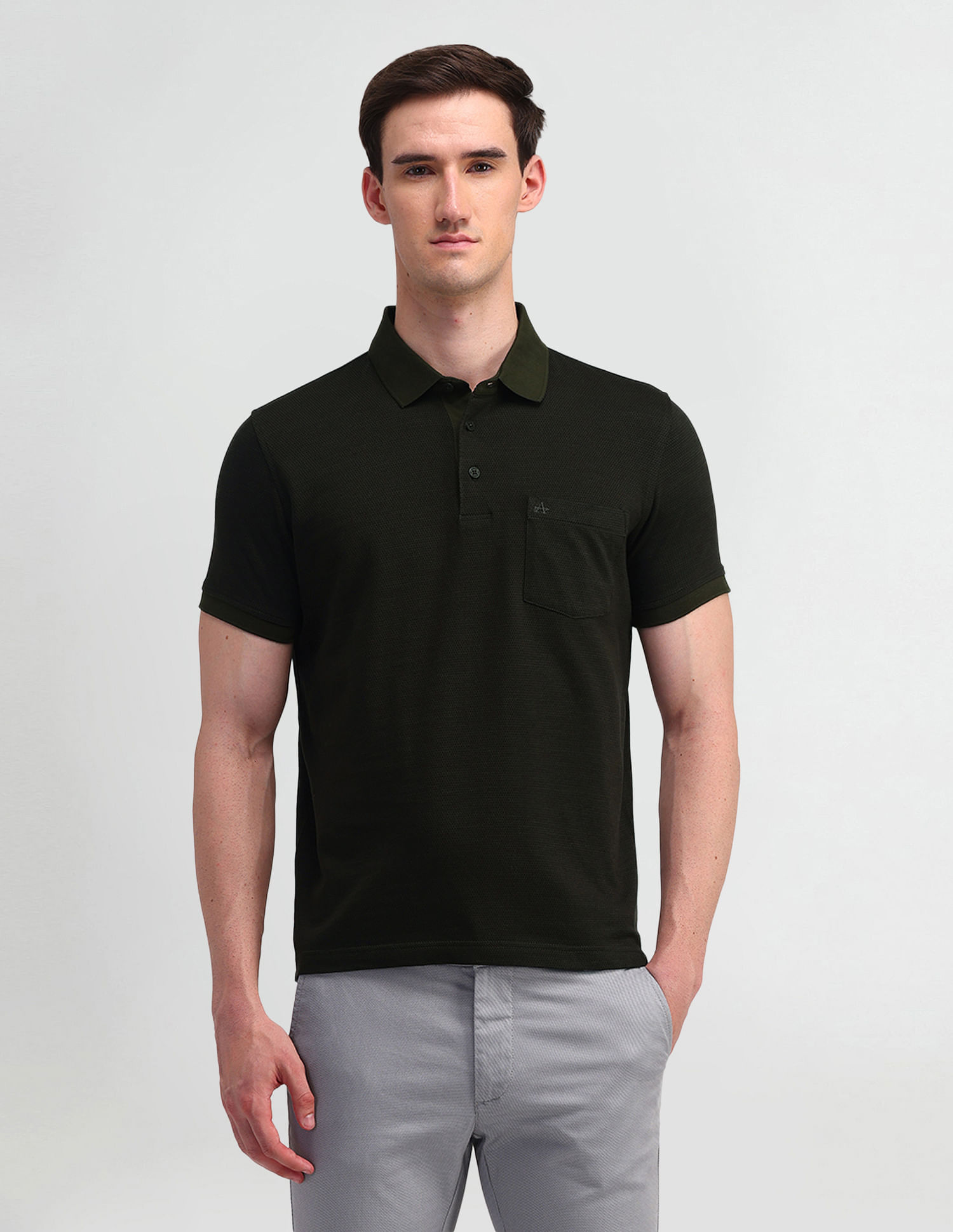 Arrow Textured Cotton Polo Shirt