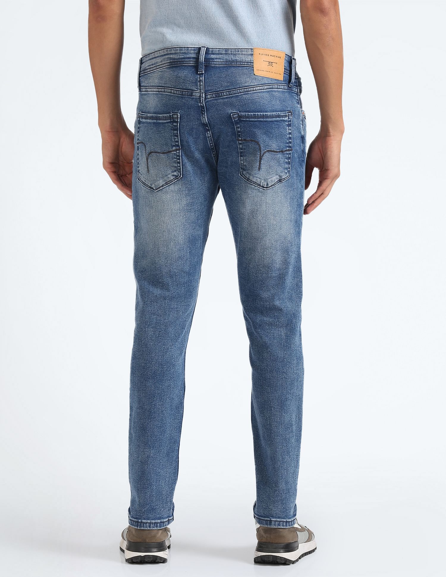 Flying Machine Slash Slim Tapered Fit Jeans