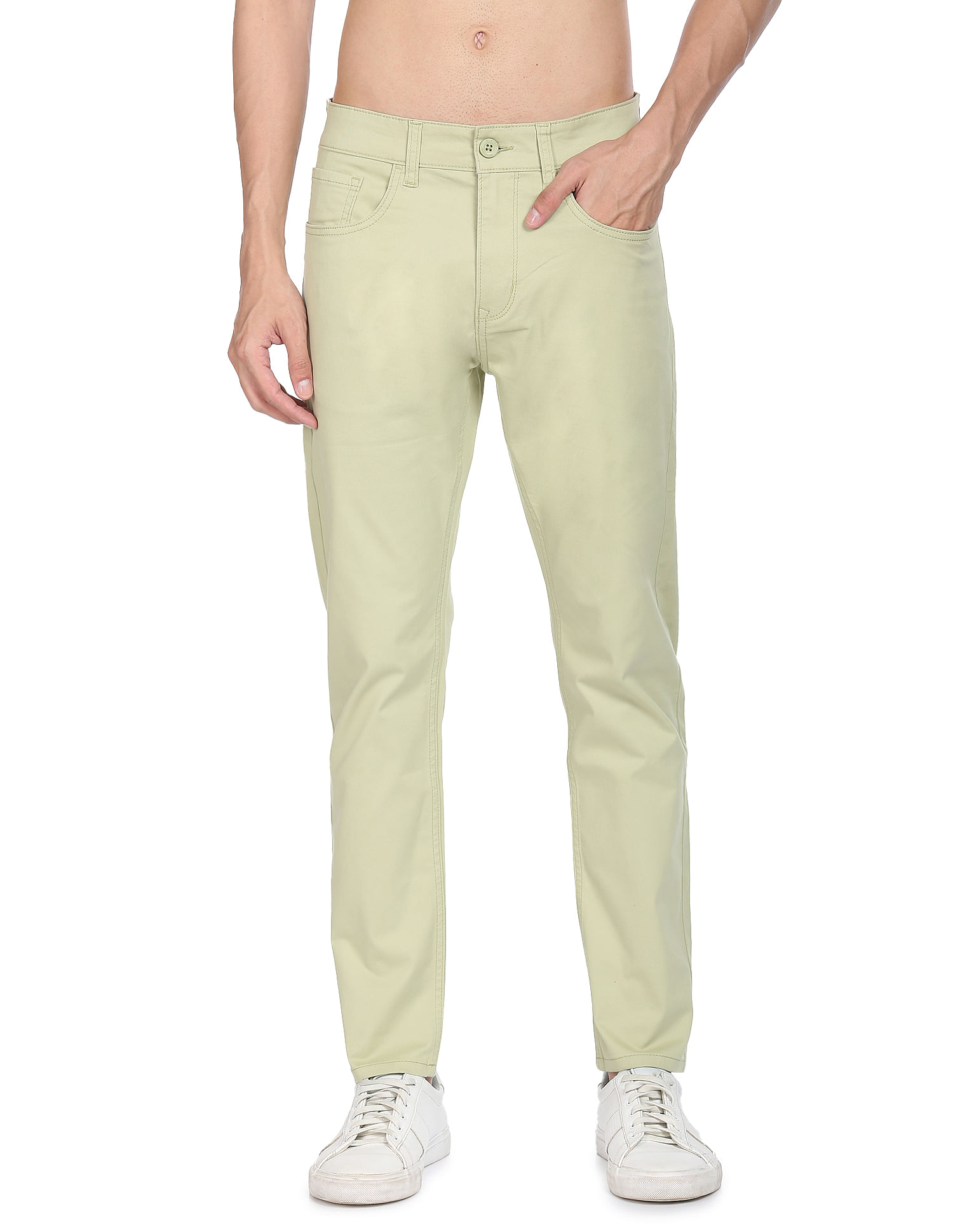 Flying Machine Mid Rise Twill Trousers