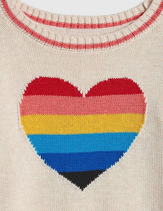 Gap rainbow hotsell heart sweater