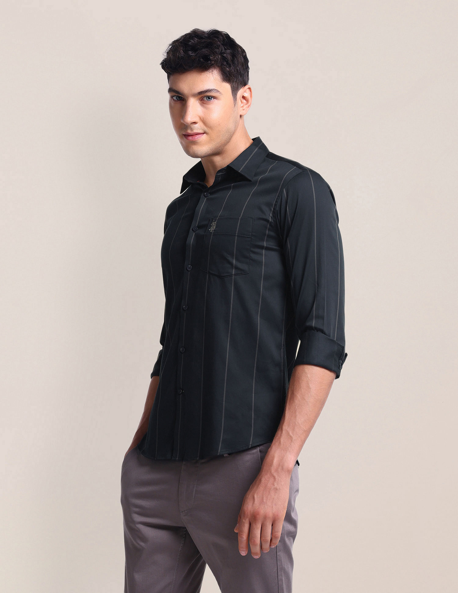 U.S. Polo Assn. Vertical Stripe Tailored Fit Shirt