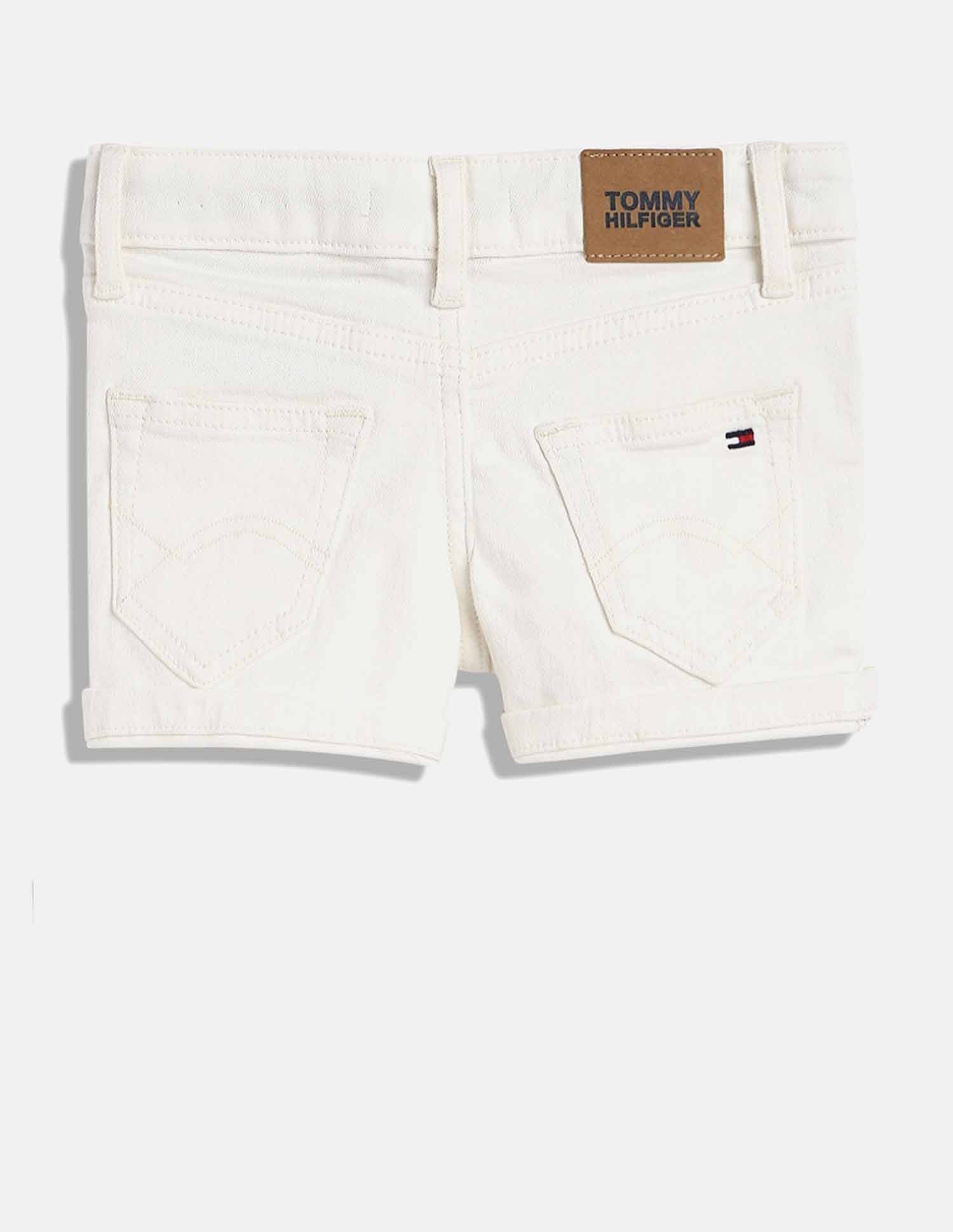 Tommy Hilfiger Kids Girls Solid Regular-Fit Cotton Shorts