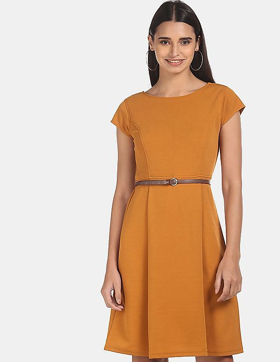Buy Flying Machine Women Cap Sleeve Textured Dress - NNNOW.com