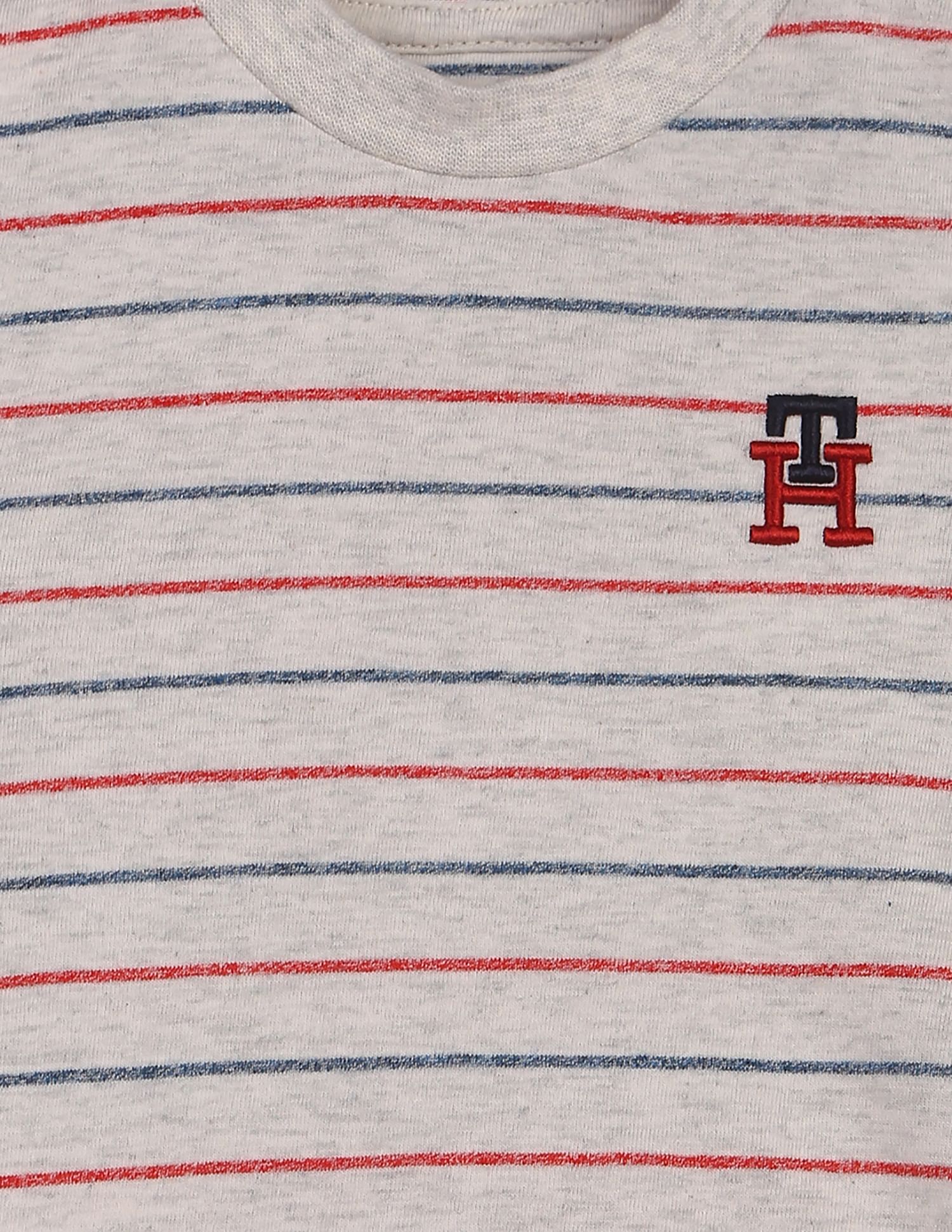 Tommy Hilfiger Kids Horizontal Stripe Monogram T-Shirt