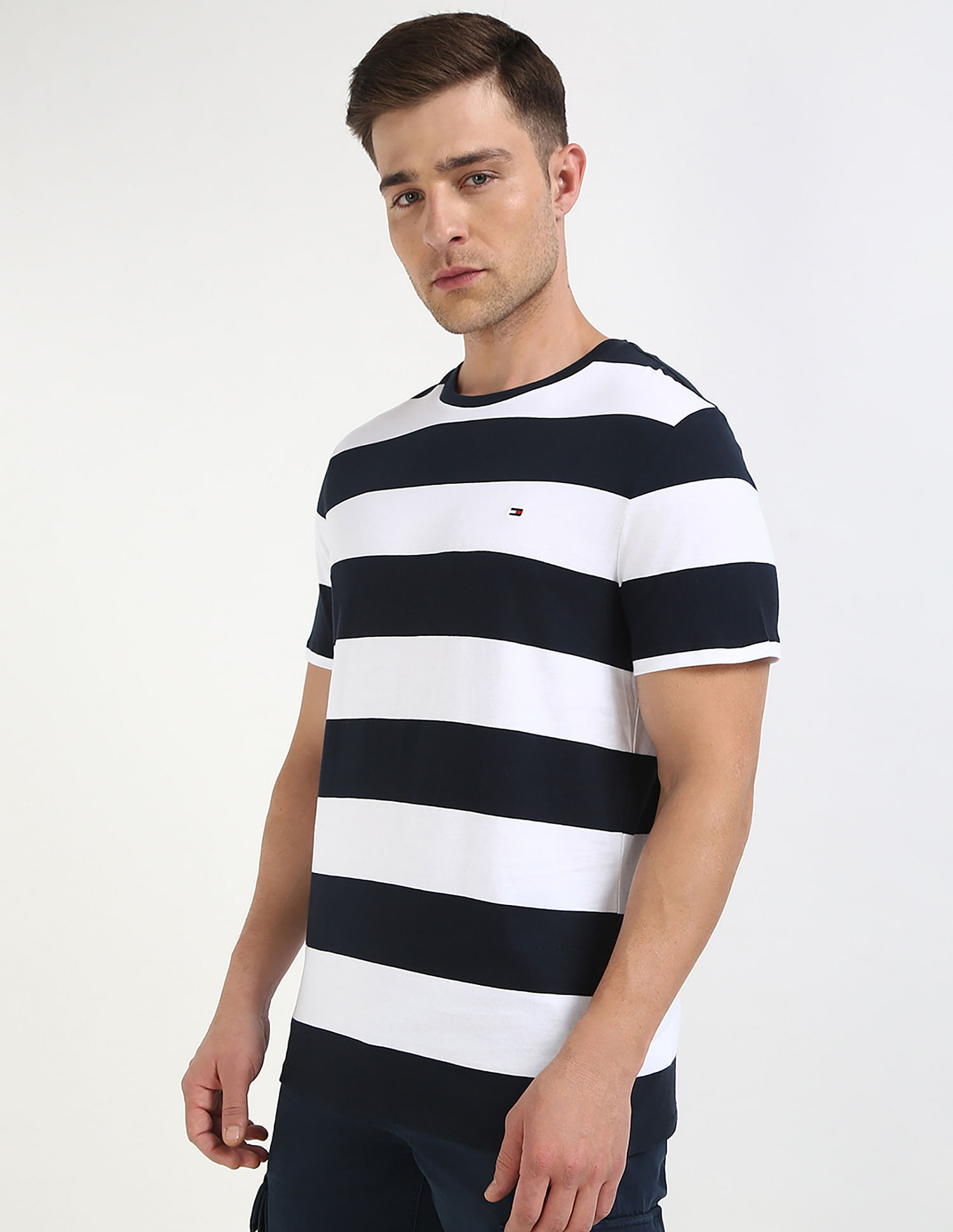 Tommy Hilfiger Striped Regular-Fit Cotton T-Shirt