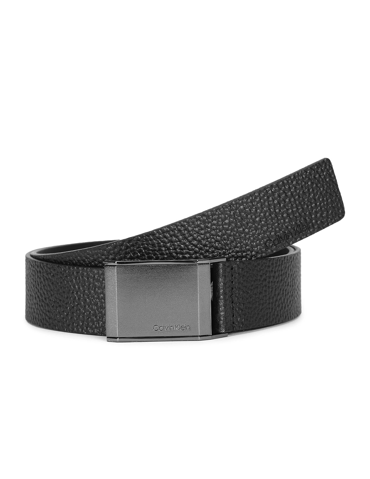 Buy Calvin Klein Textured Leather Bevelled Belt