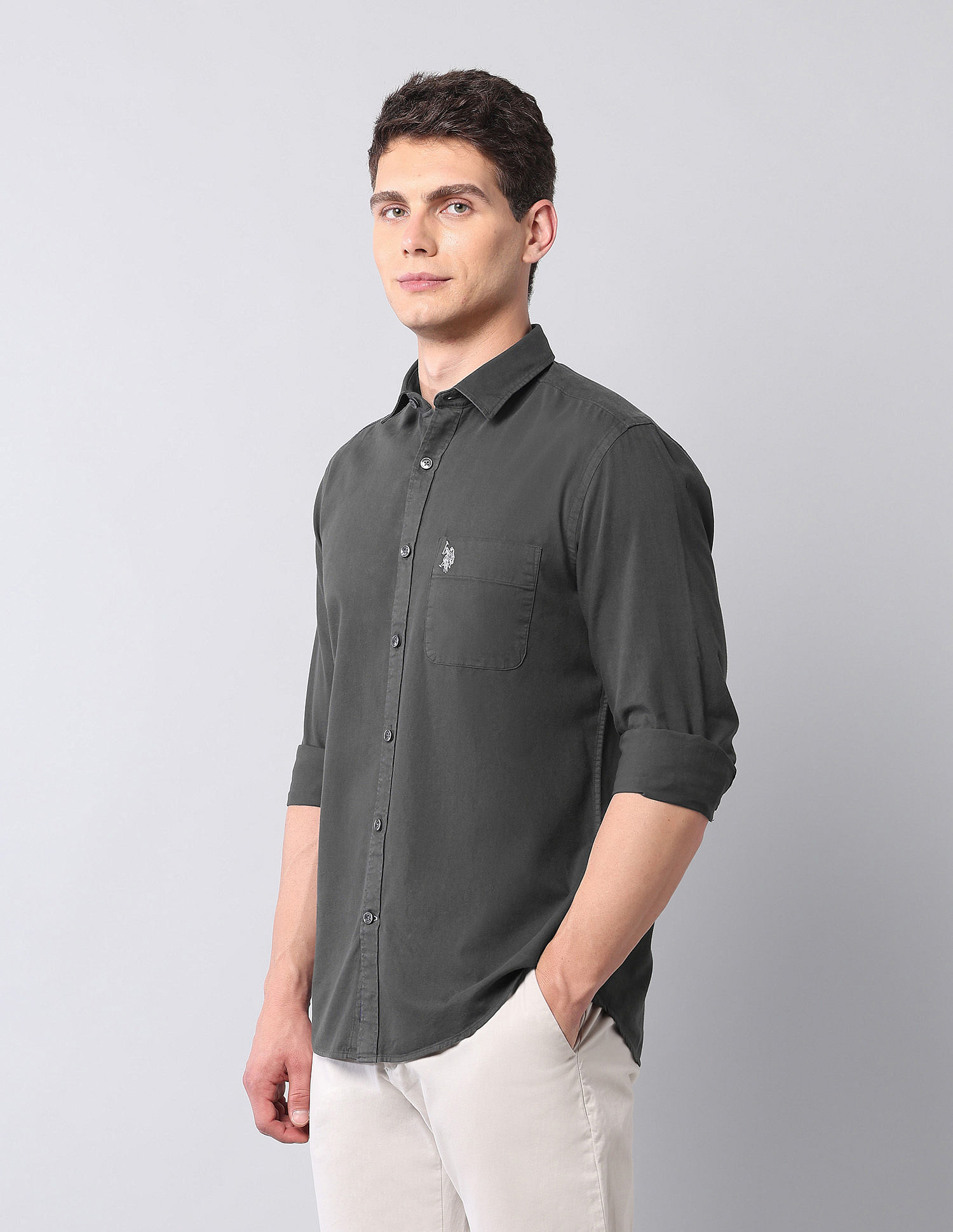U.S. Polo Assn. Denim Co. Slim Fit Pure Cotton Twill Shirt