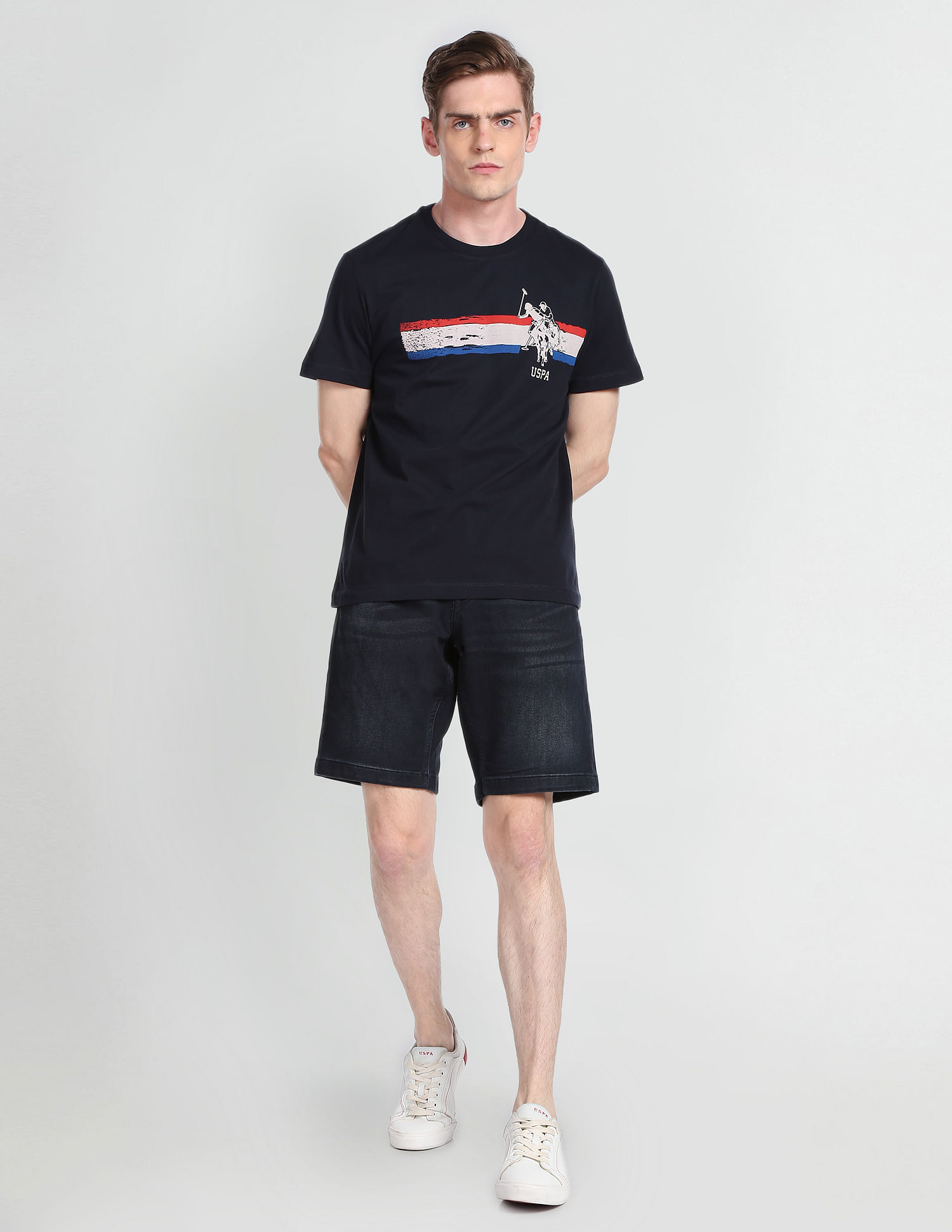 U.S. Polo Assn. Denim Co. Crew Neck Cotton Printed T-Shirt