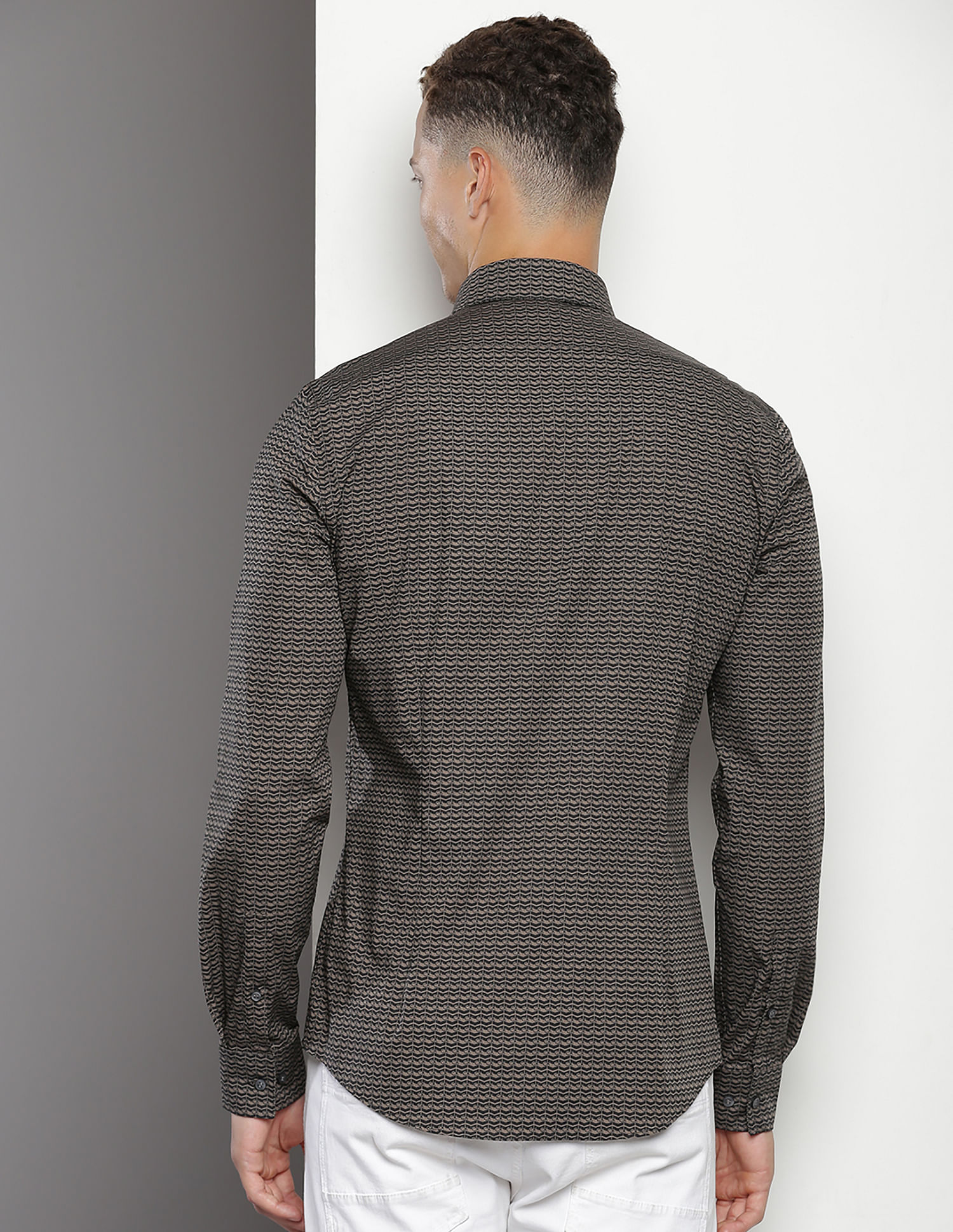 Calvin Klein Brand Print Poplin Shirt