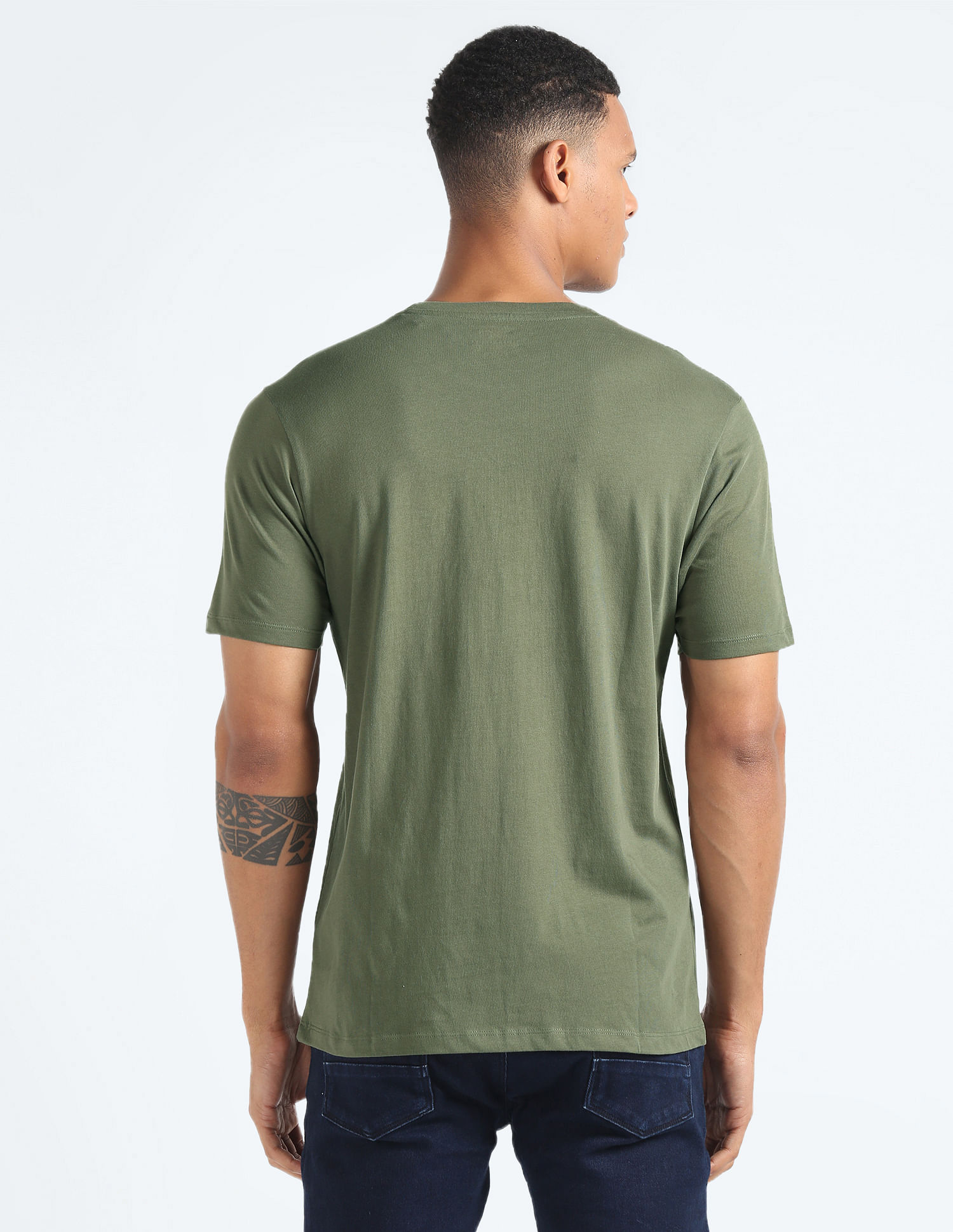 Flying Machine Crew Neck Embossed T-Shirt