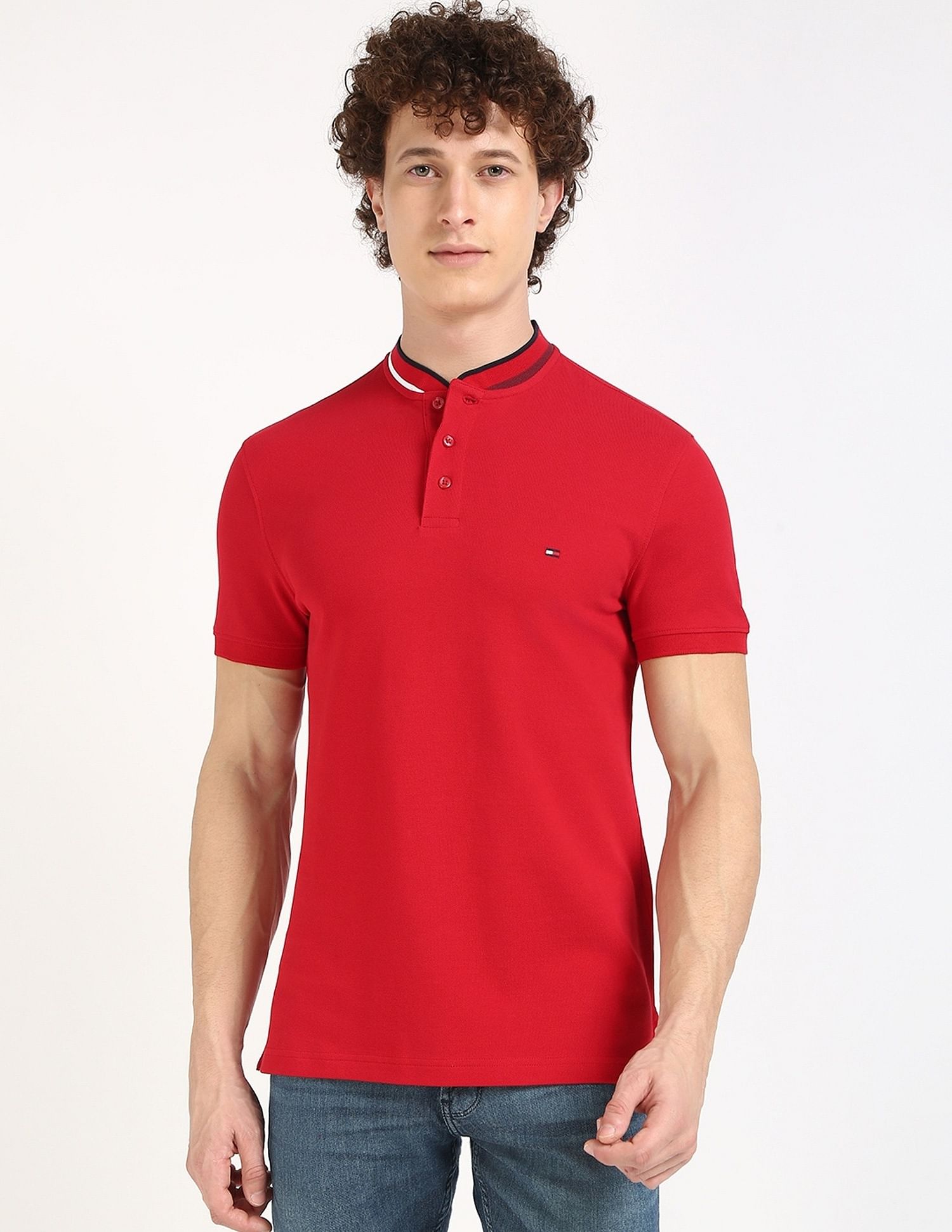 Tommy Hilfiger Solid Slim-Fit Cotton Polo Shirt