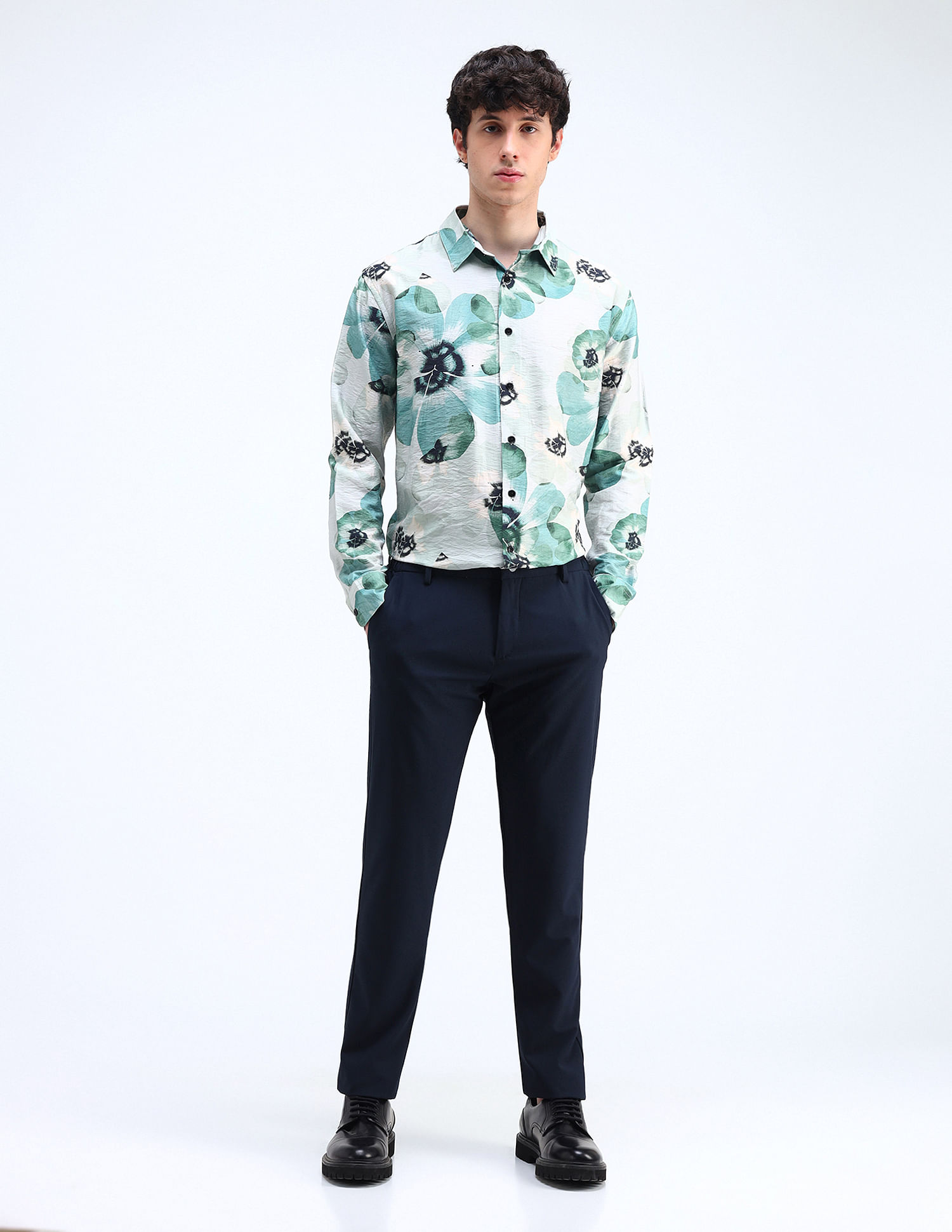 Flying Machine Printed Twill Regular Fit Shirt