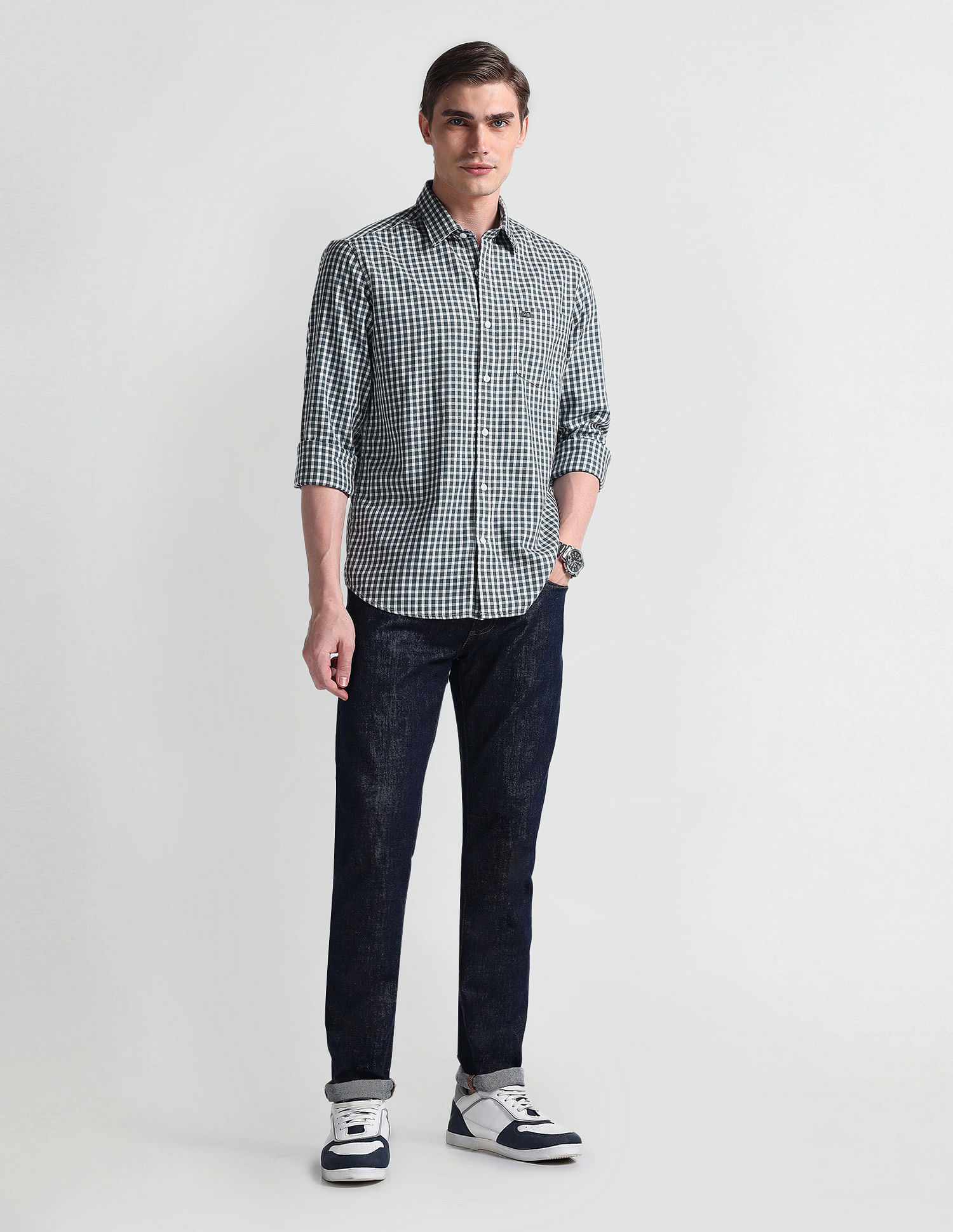 Arrow Sport Gingham Check Cotton Shirt