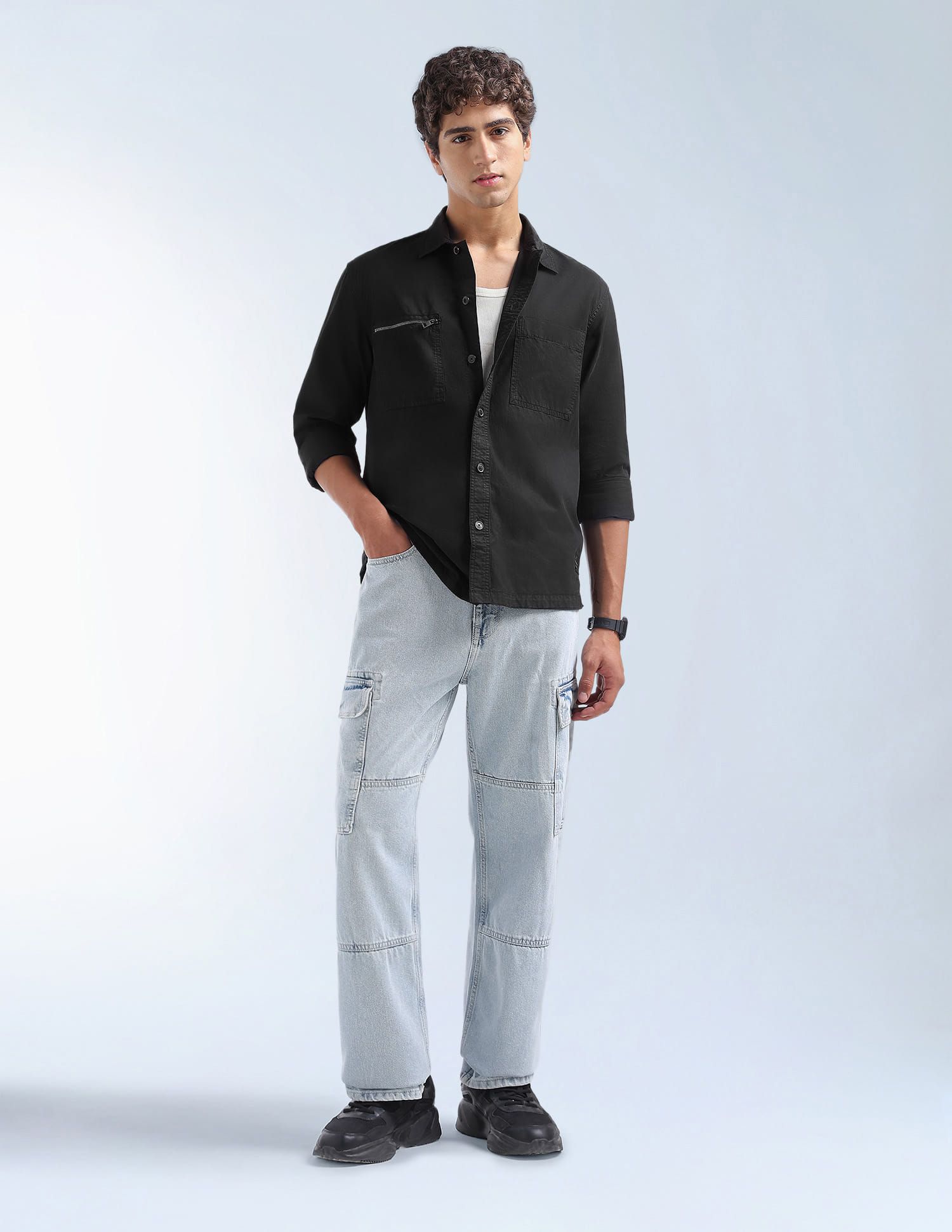 Buy Flying Machine Twill Relaxed Fit Shirt - NNNOW.com