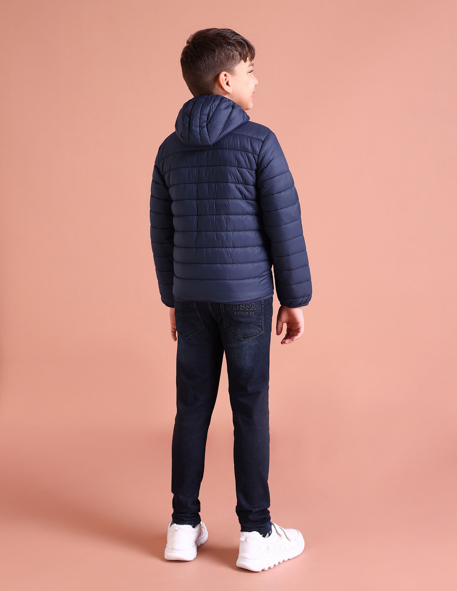 U.S. Polo Assn. Kids Hooded Solid Puffer Jacket