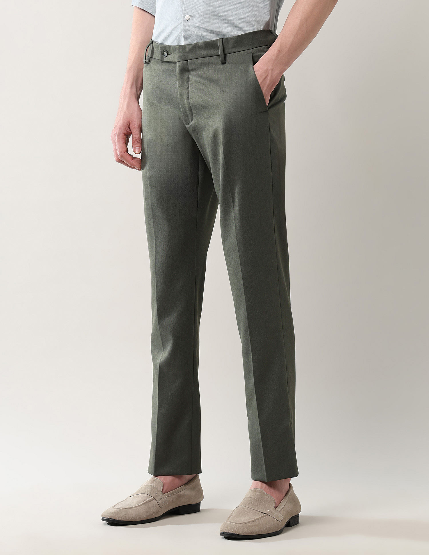 Arrow Solid Dobby Autoflex Trousers