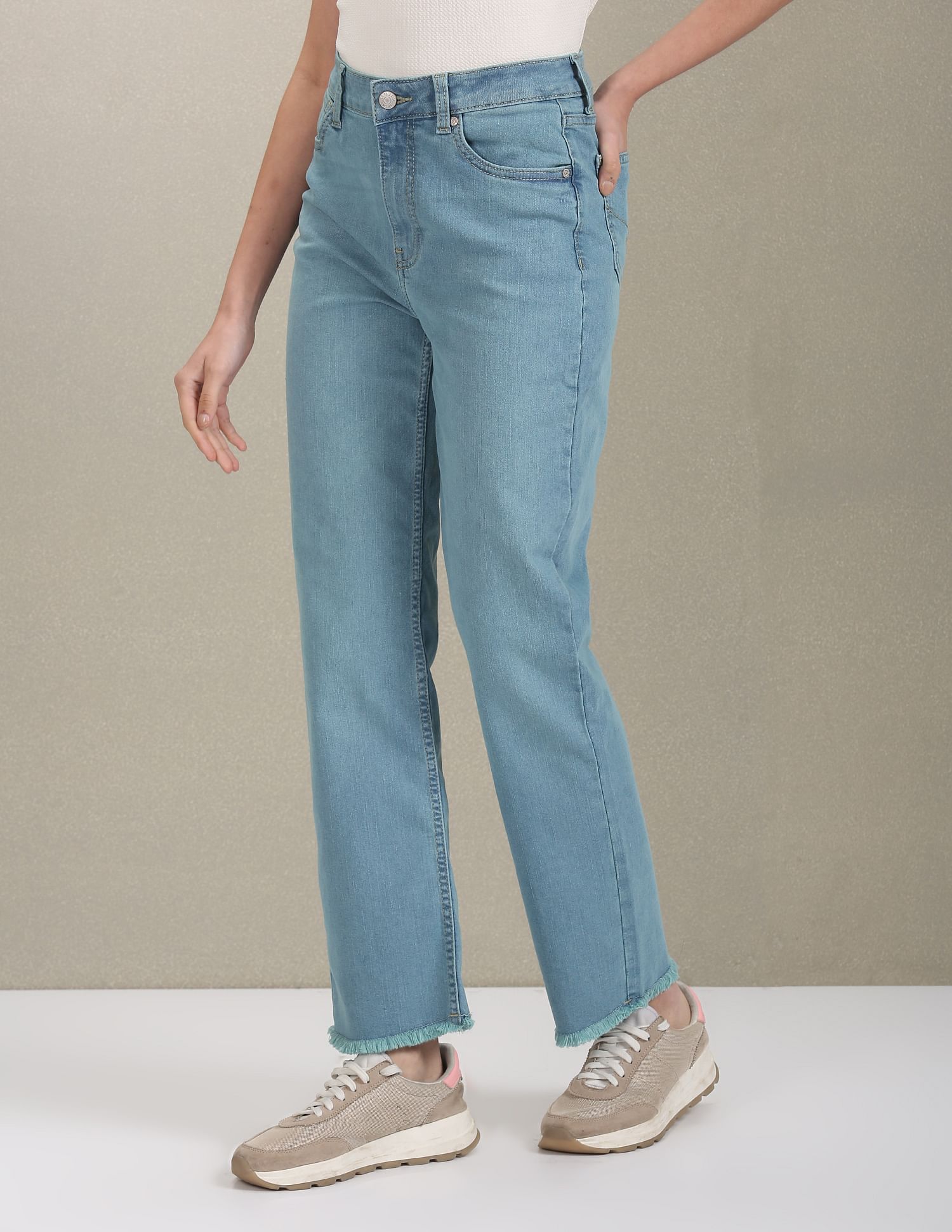 U.S. Polo Assn. Women High Rise Straight Fit Jeans