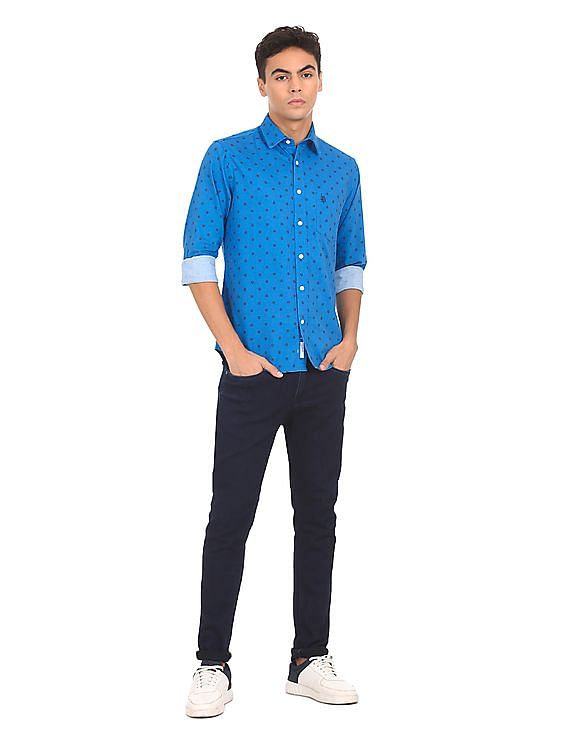 U.S. Polo Assn. Spread Collar Printed Casual Shirt