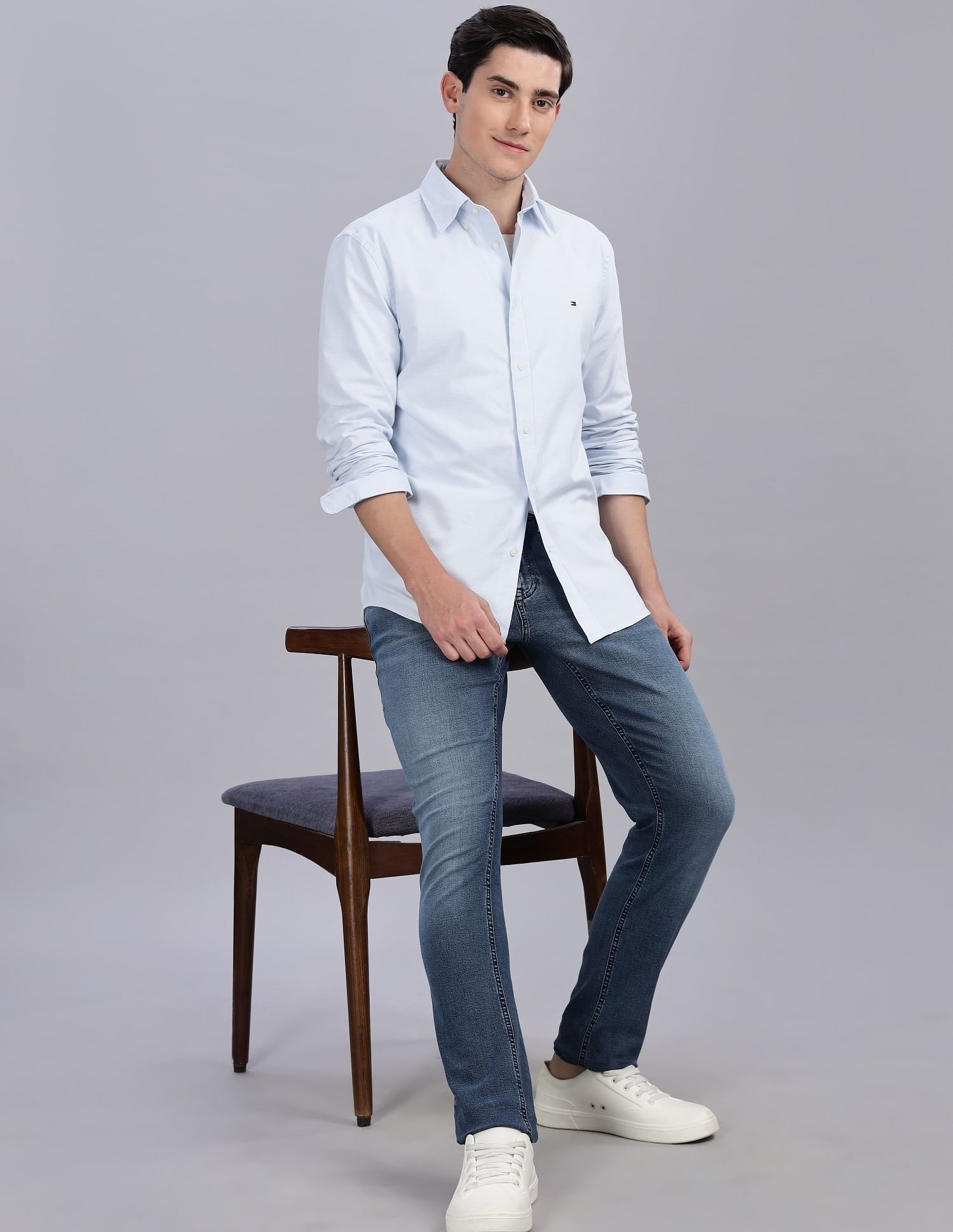 Tommy Hilfiger Solid Regular-Fit Oxford Woven Shirt