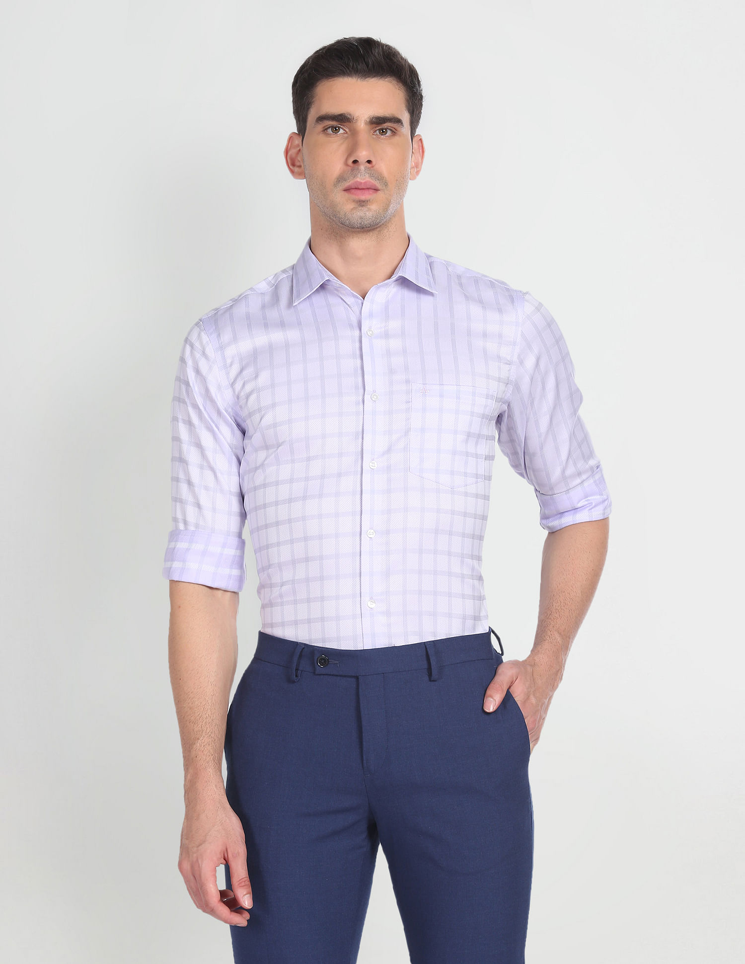 Arrow Windowpane Check Auto Press Shirt