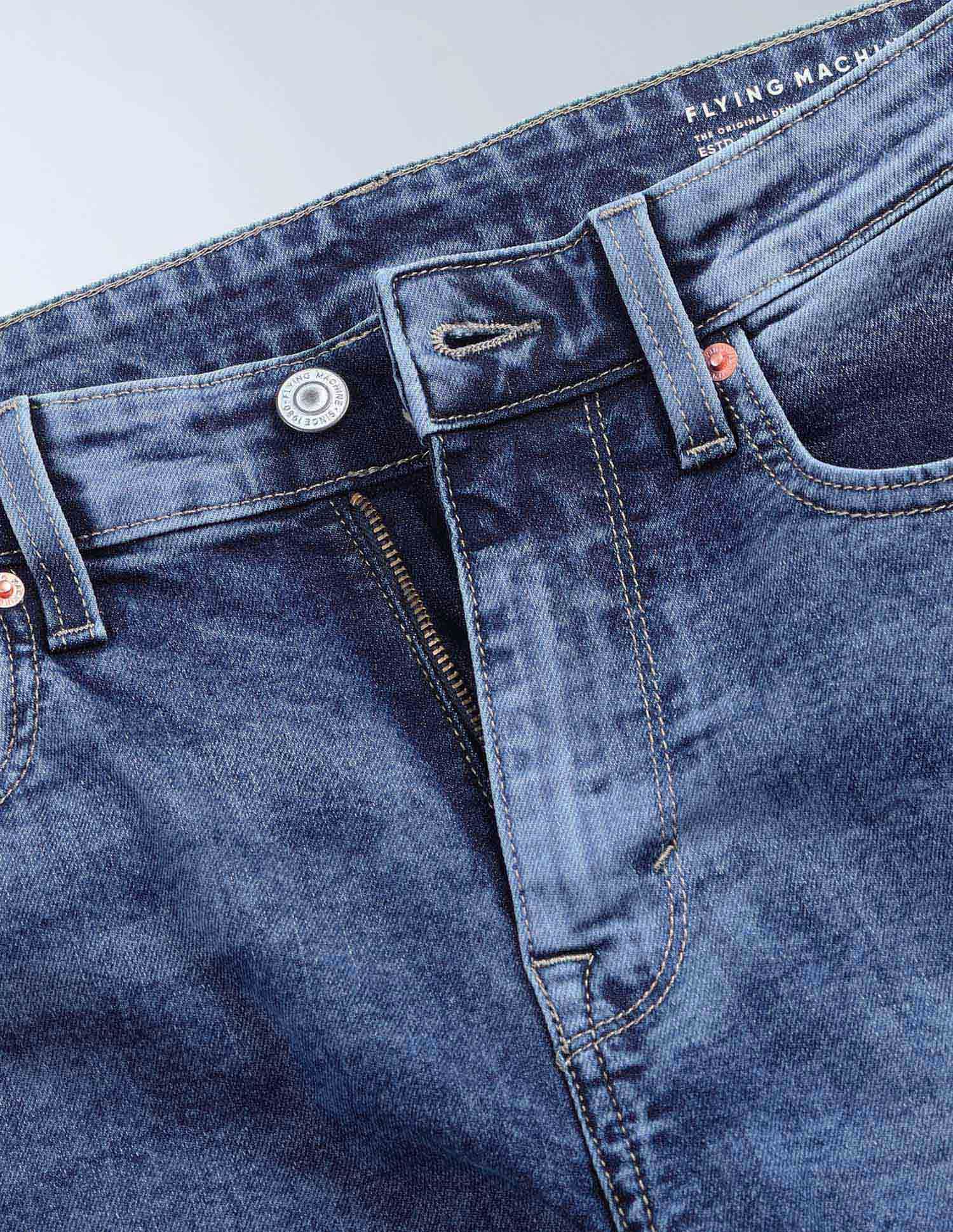 Flying Machine Slash Slim Tapered Fit Mid Rise Jeans