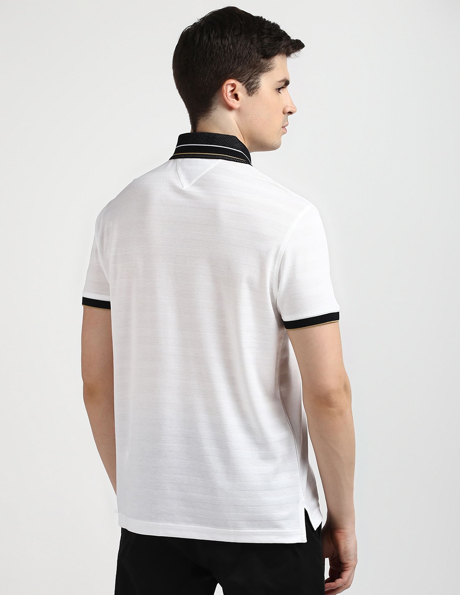 Tommy Hilfiger Striped Collar Slim Fit Polo Shirt