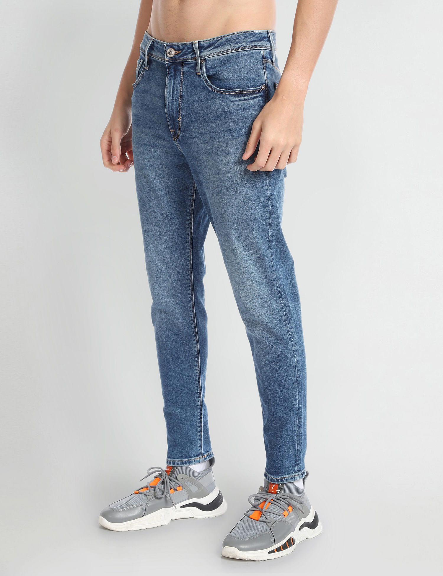Flying Machine Stone Wash Mankle Relax Tapered Fit Jeans