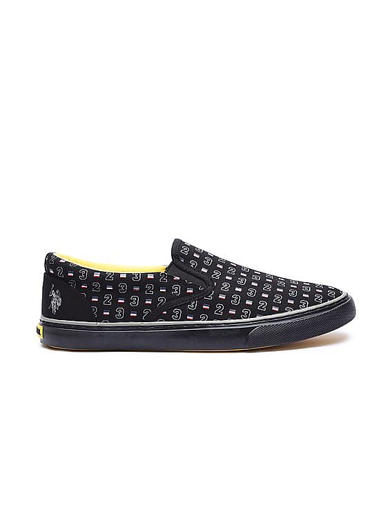 U.S. Polo Assn. Men Brand Print Canvas Ainsley Slip-On Shoes