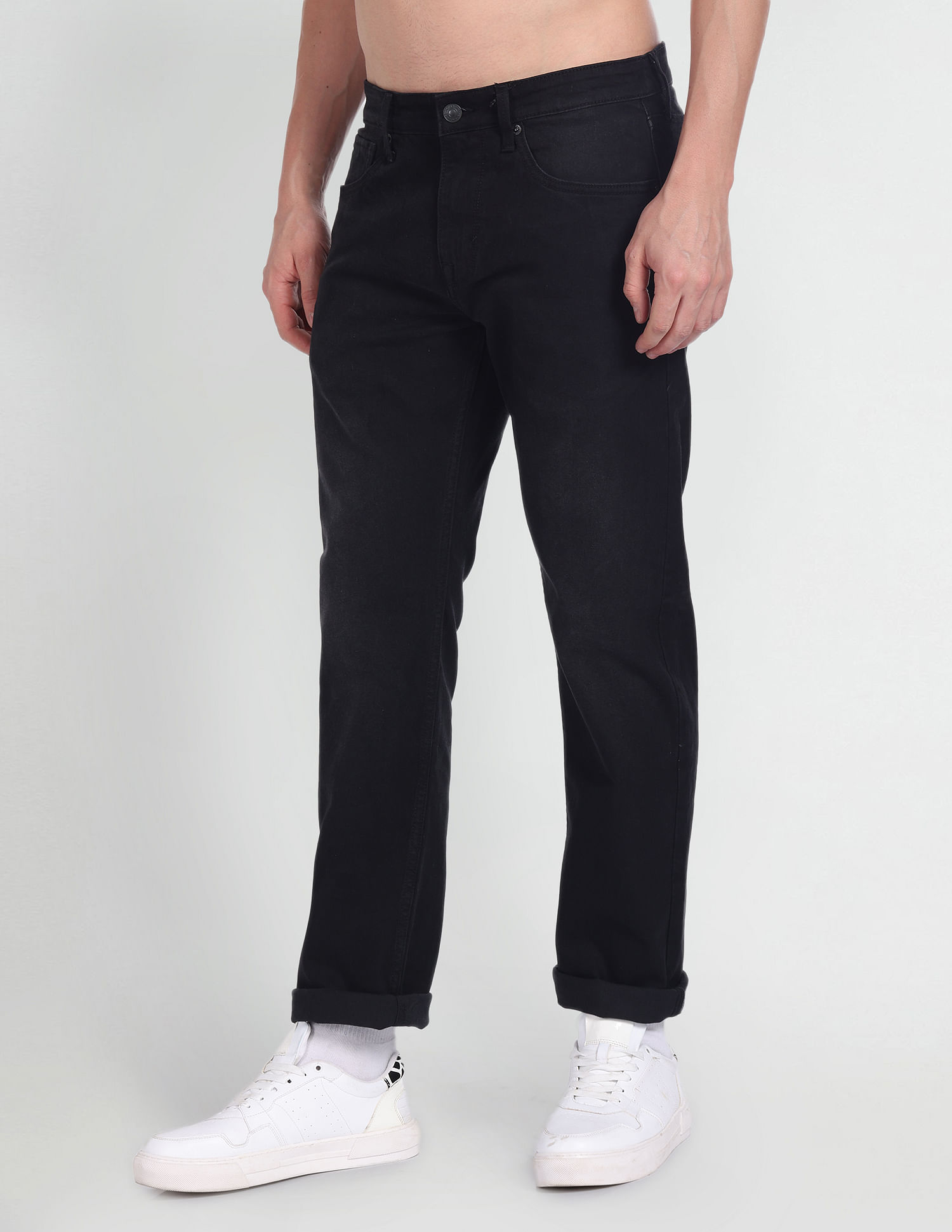 Flying Machine Slim Straight Fit Stone Wash Jeans