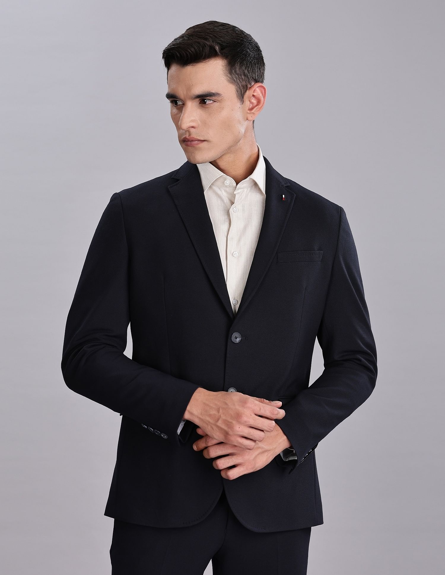 Tommy Hilfiger Solid Regular-Fit Polyester Blazer
