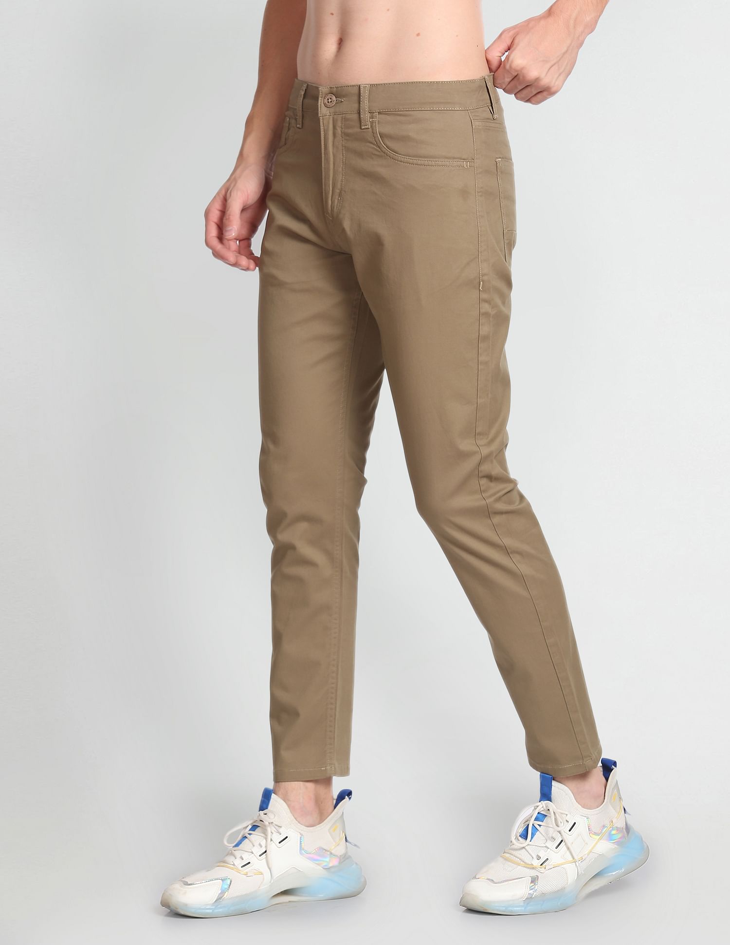 Flying Machine Twill Solid Trousers