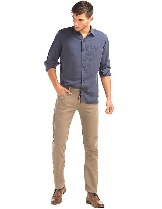 Buy GAP Men Men Brown 1969 Straight Fit Cords NNNOW