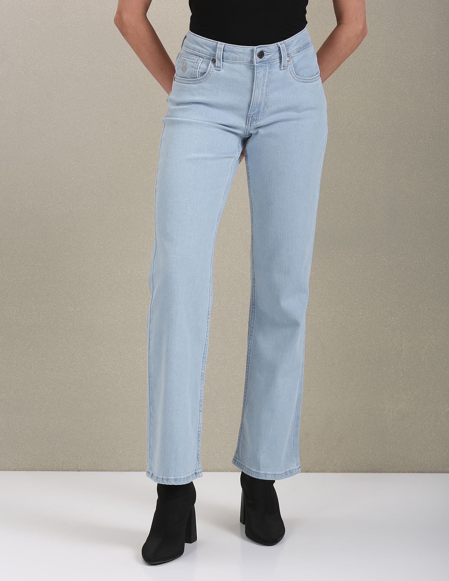 U.S. Polo Assn. Women Mid Rise Boot Cut Jeans
