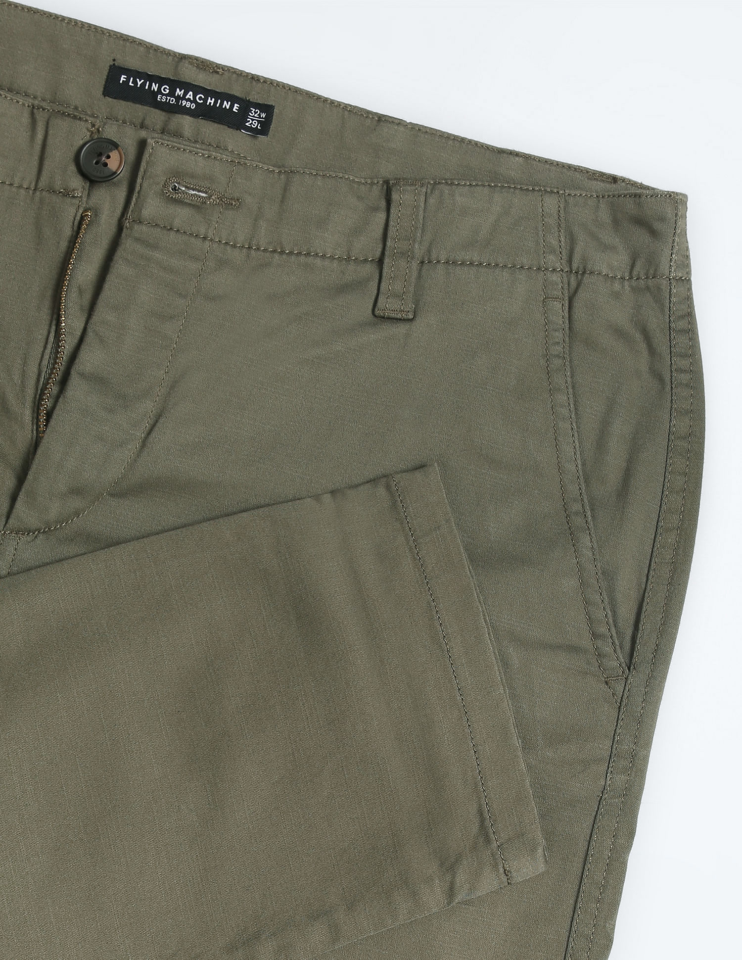 Flying Machine Slash Slim Tapered Fit Twill Trousers