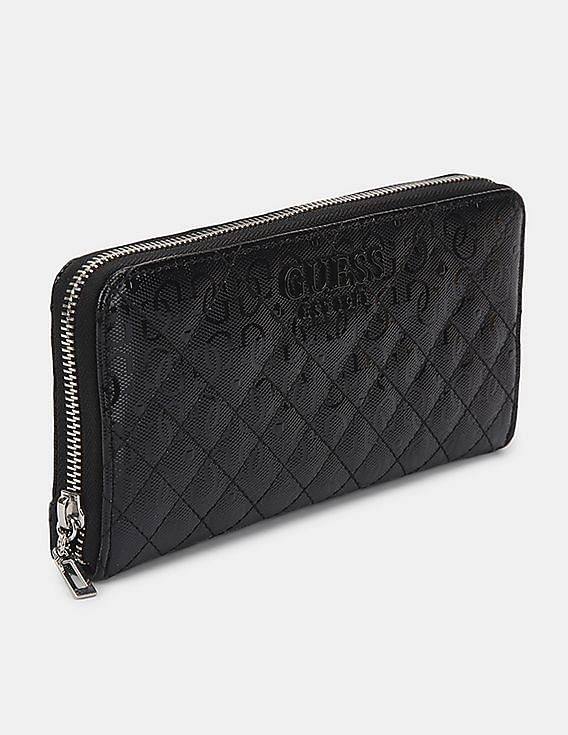 Buy GUESS Women Black Queenie SLG Large Zip Around Wallet NNNOW