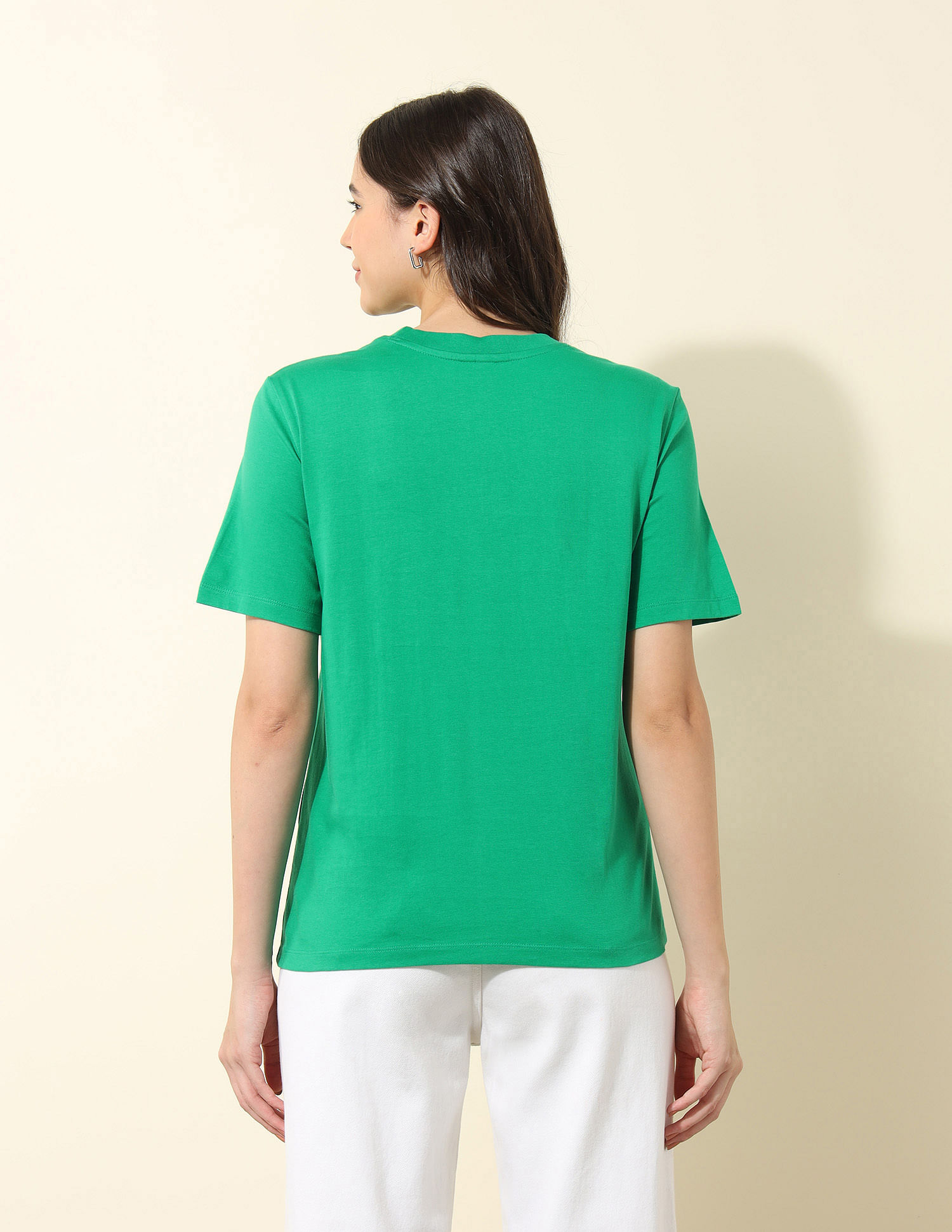U.S. Polo Assn. Women Boxy Fit Brand Printed T-Shirt