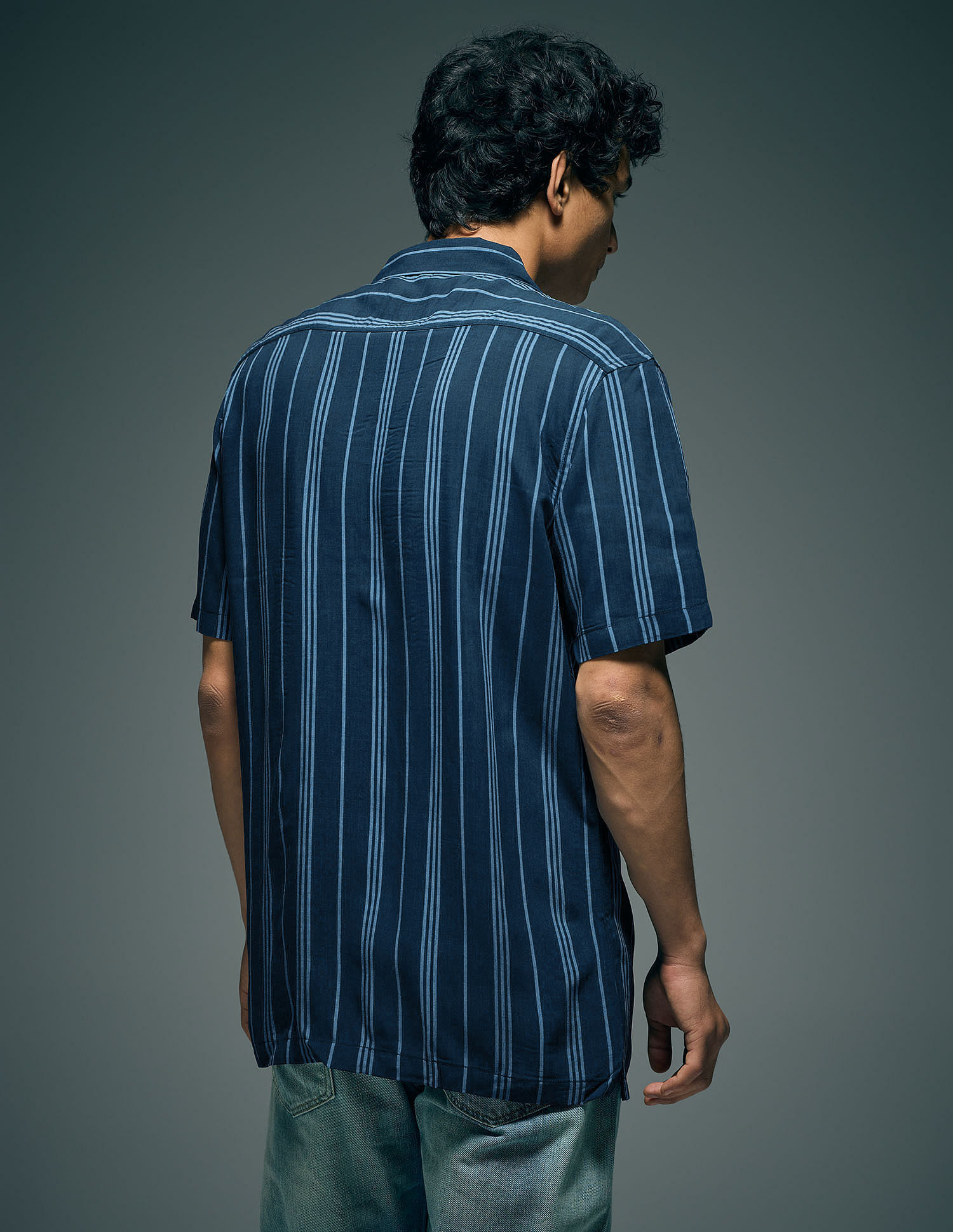 Flying Machine Vertical Striped Original Cuban Shirt